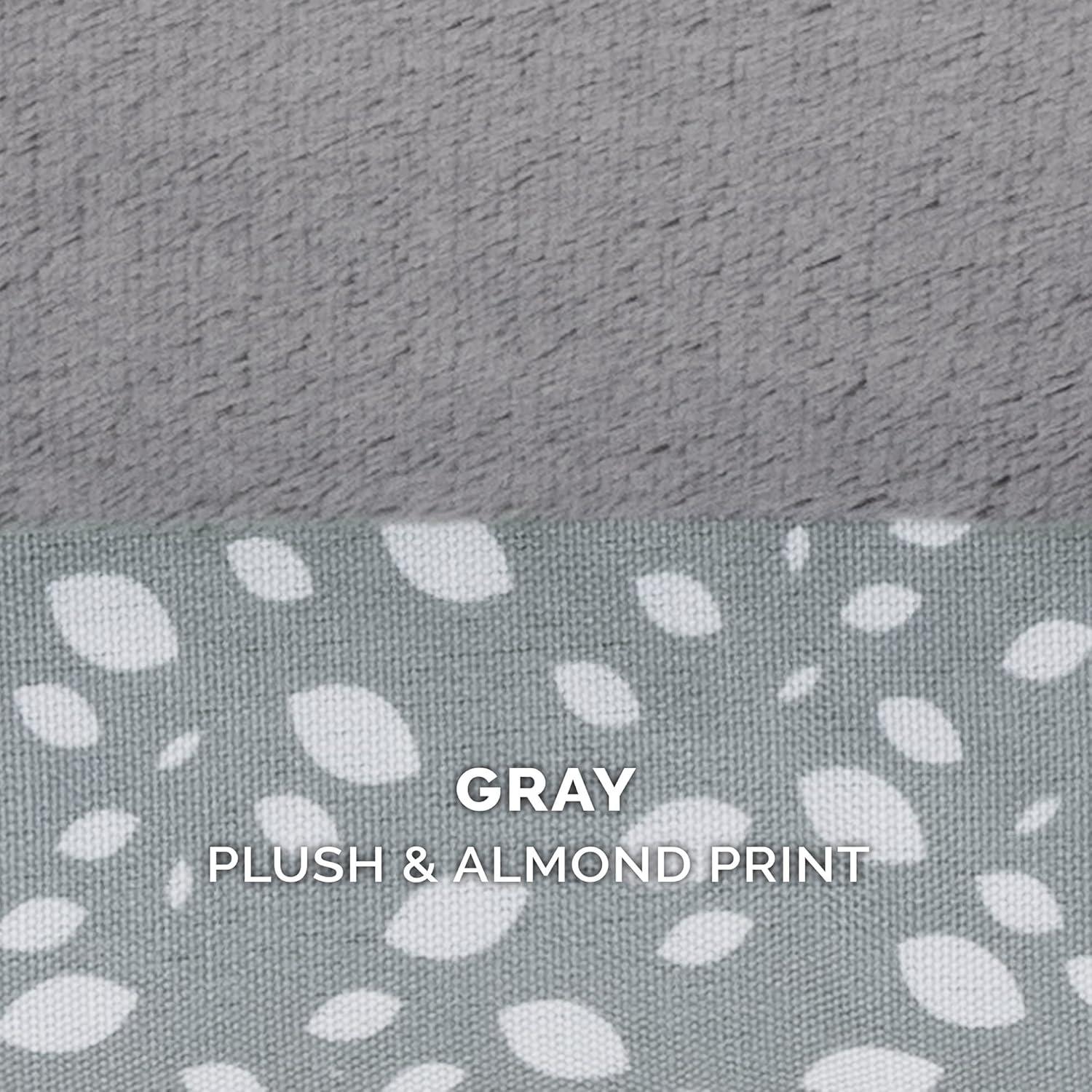 imageFurhaven Memory Foam Dog Bed for Large Dogs w Removable Bolsters ampamp Washable Cover For Dogs Up to 95 lbs Plush ampamp Almond Print L Shaped Chaise Gray Almonds JumboXLGray Almonds