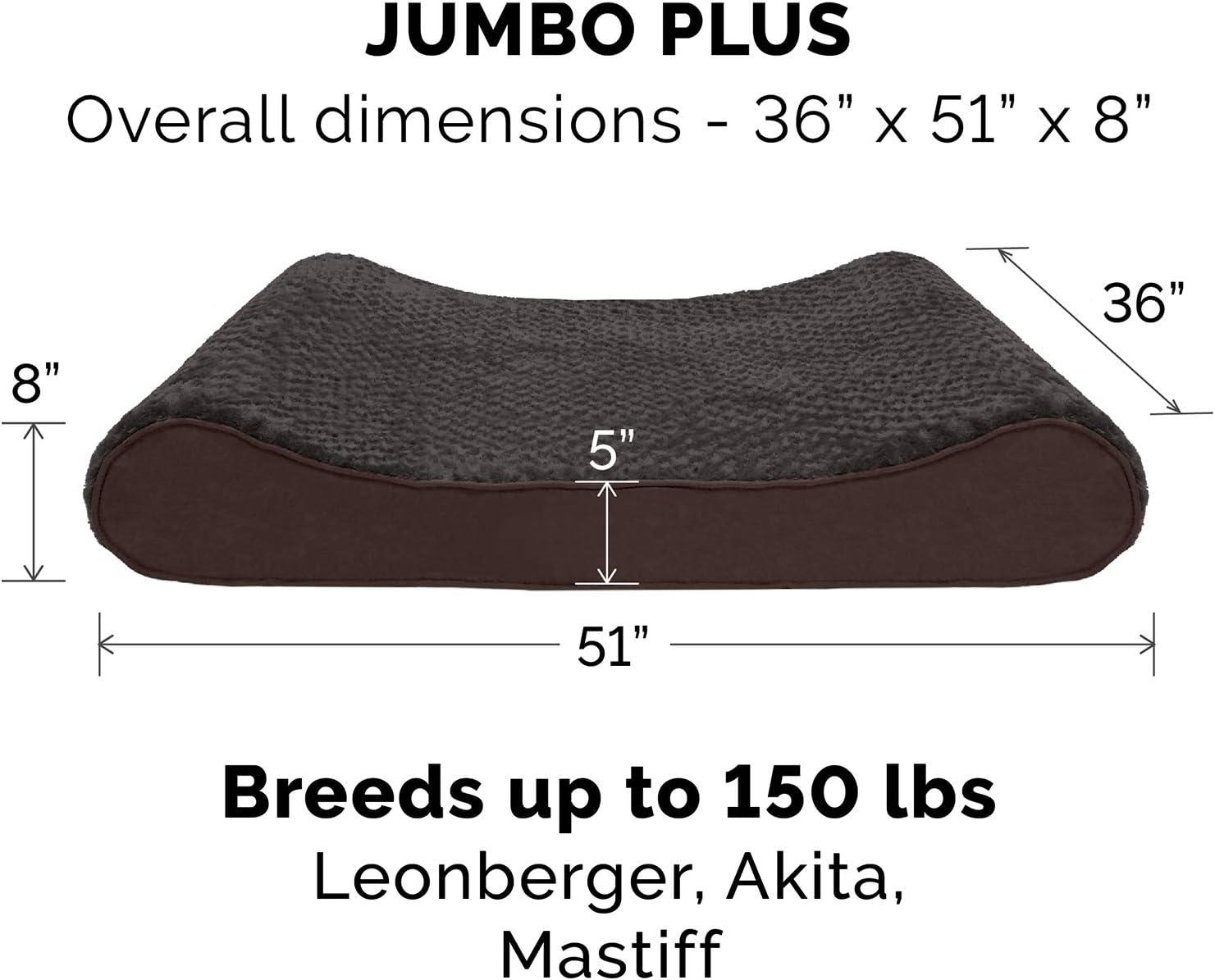 imageFurhaven Memory Foam Dog Bed for Large Dogs w Removable Washable Cover For Dogs Up to 150 lbs Ultra Plush Faux Fur ampamp Suede Luxe Lounger Contour Mattress Chocolate Jumbo PlusXXL