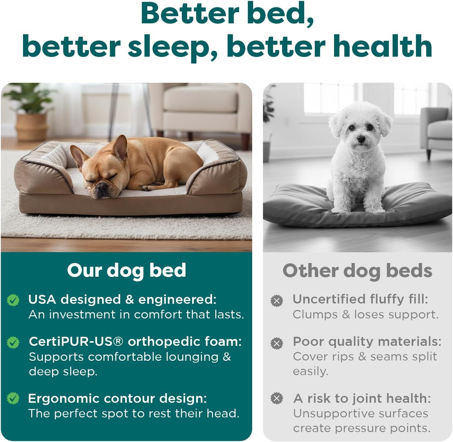 imageFurhaven Memory Foam Dog Bed for MediumSmall Dogs w Removable Bolsters ampamp Washable Cover For Dogs Up to 35 lbs Plush ampamp Velvet Waves Perfect Comfort Sofa Celadon Green MediumCeladon Green Plush Velvet Waves