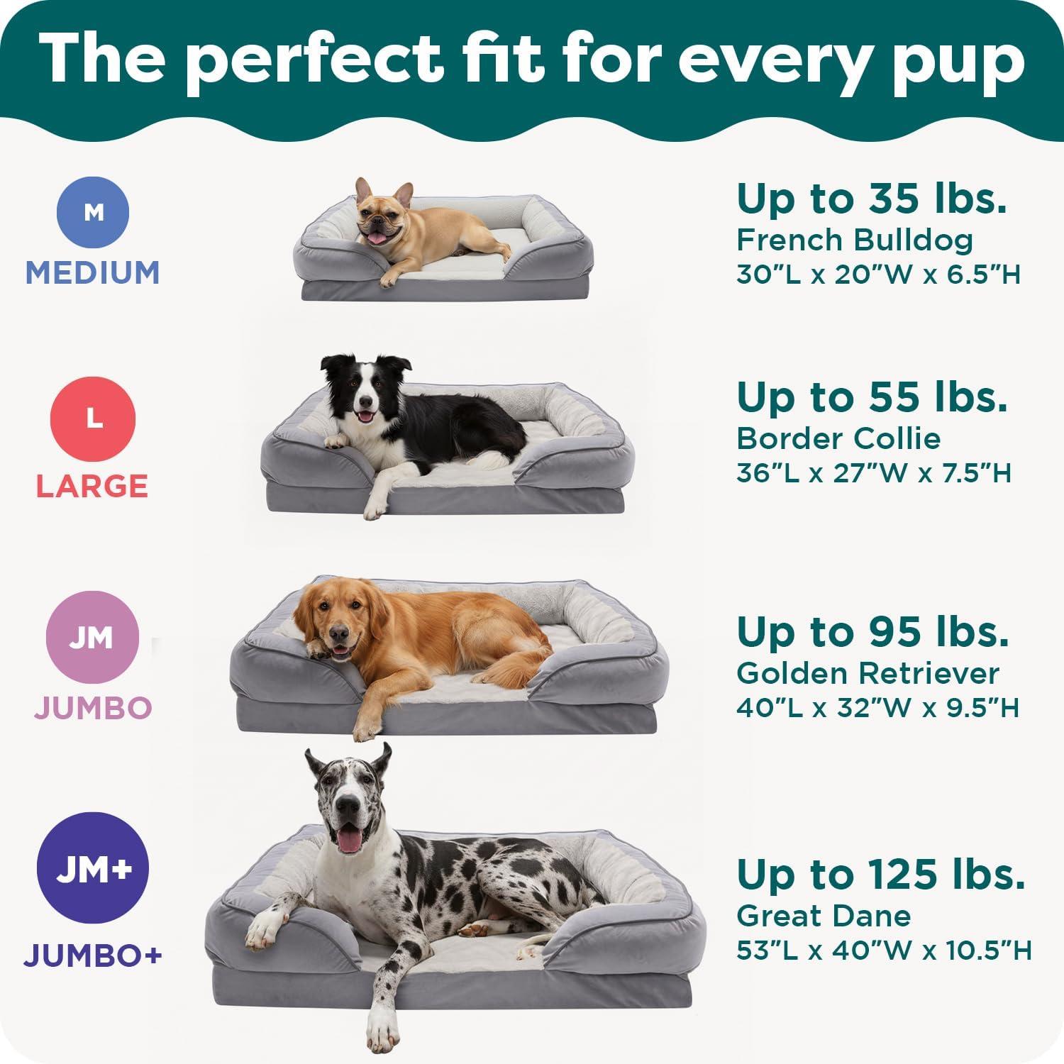 imageFurhaven Memory Foam Dog Bed for MediumSmall Dogs w Removable Bolsters ampamp Washable Cover For Dogs Up to 35 lbs Plush ampamp Velvet Waves Perfect Comfort Sofa Celadon Green MediumCeladon Green Plush Velvet Waves