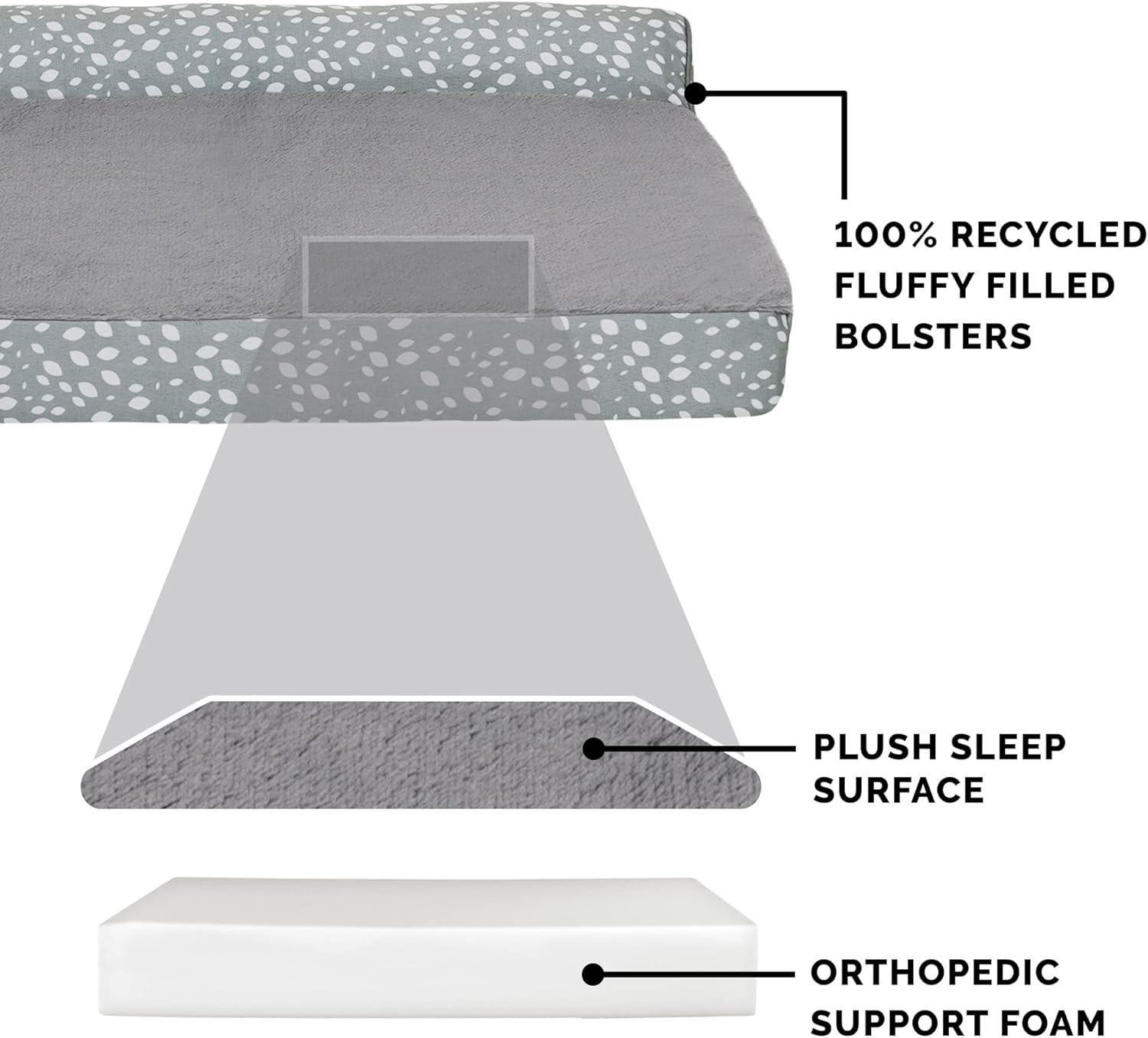 imageFurhaven Orthopedic Dog Bed for Large Dogs w Removable Bolsters ampamp Washable Cover For Dogs Up to 125 lbs Plush ampamp Velvet L Shaped Chaise Platinum Gray Jumbo PlusXXLGray Almonds
