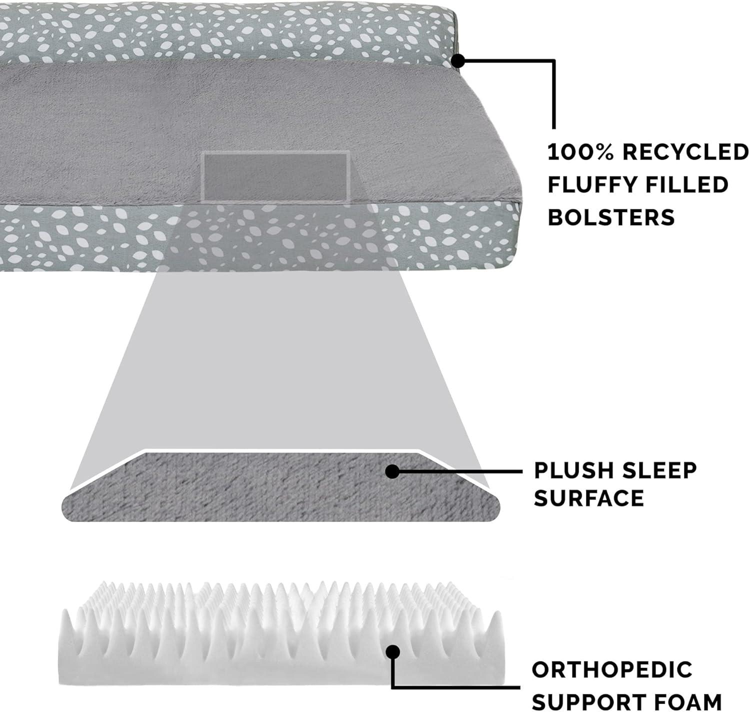 imageFurhaven Orthopedic Dog Bed for Large Dogs w Removable Bolsters ampamp Washable Cover For Dogs Up to 125 lbs Plush ampamp Velvet L Shaped Chaise Platinum Gray Jumbo PlusXXLGray Almonds