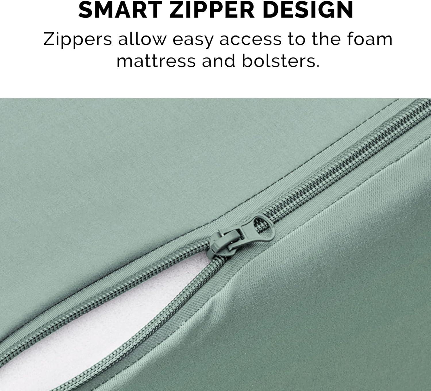 imageFurhaven Orthopedic Dog Bed for Large Dogs w Removable Bolsters ampamp Washable Cover For Dogs Up to 125 lbs Plush ampamp Velvet L Shaped Chaise Platinum Gray Jumbo PlusXXLIceberg Green