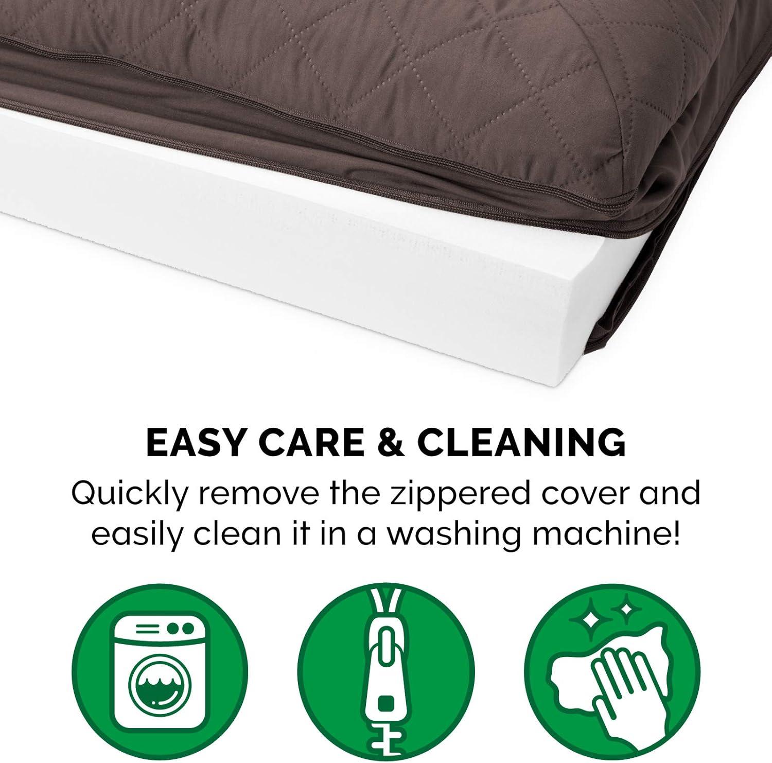 imageFurhaven Orthopedic Dog Bed for Large Dogs w Removable Bolsters ampamp Washable Cover For Dogs Up to 125 lbs Quilted Sofa Coffee Jumbo PlusXXLCoffee