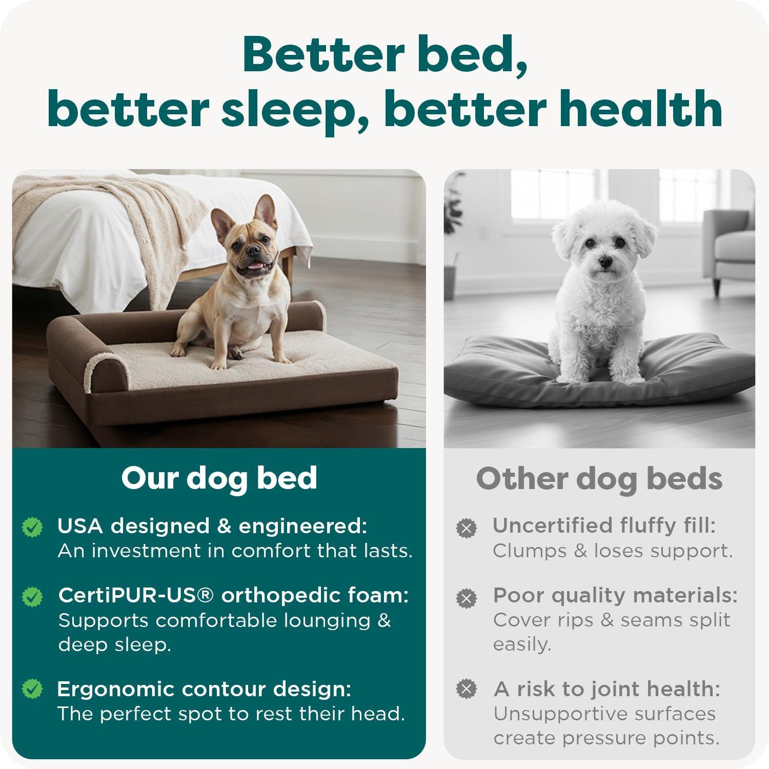 imageFurhaven Orthopedic Dog Bed for Large Dogs w Removable Bolsters ampamp Washable Cover For Dogs Up to 95 lbs Plush ampamp Velvet L Shaped Chaise Sable Brown JumboXLEspresso