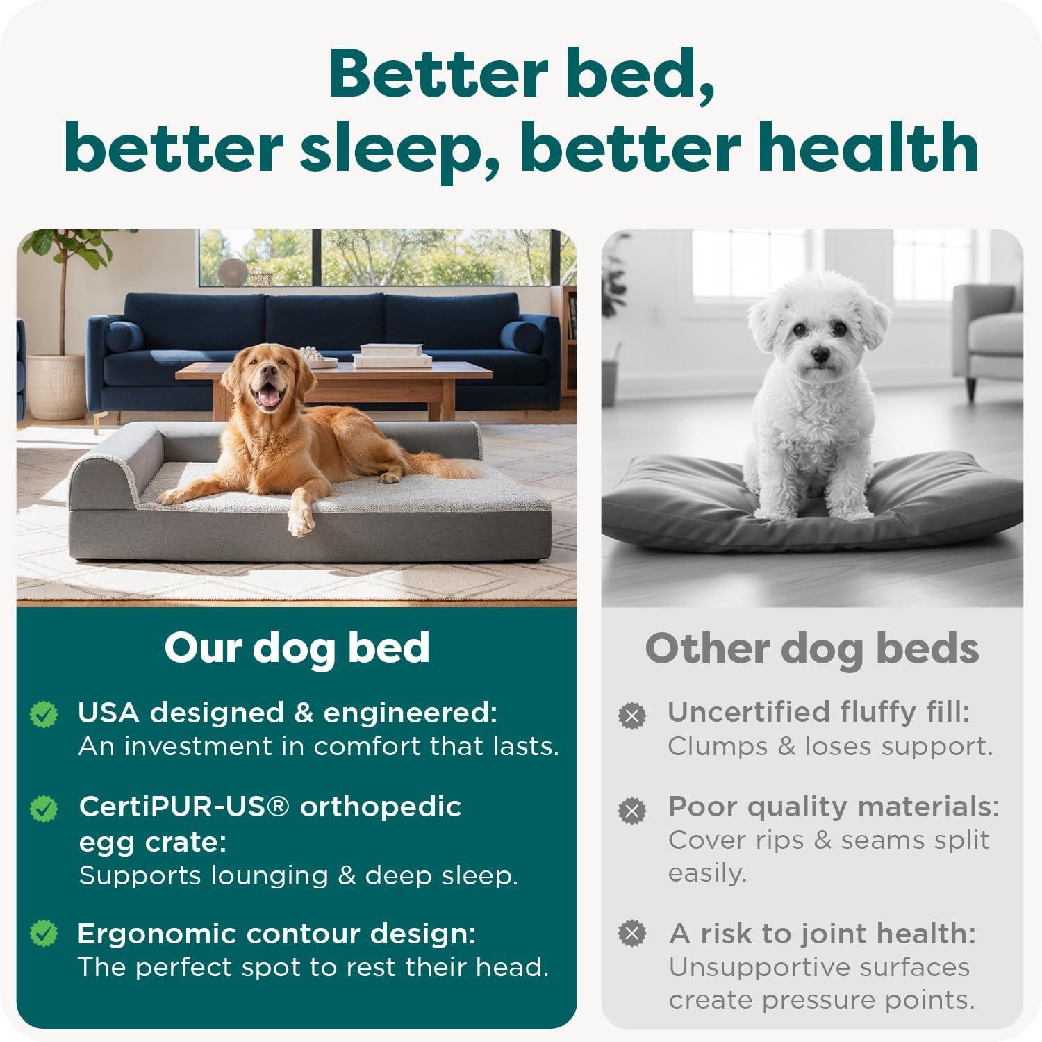 imageFurhaven Orthopedic Dog Bed for Large Dogs w Removable Bolsters ampamp Washable Cover For Dogs Up to 95 lbs Plush ampamp Velvet L Shaped Chaise Sable Brown JumboXLEspresso
