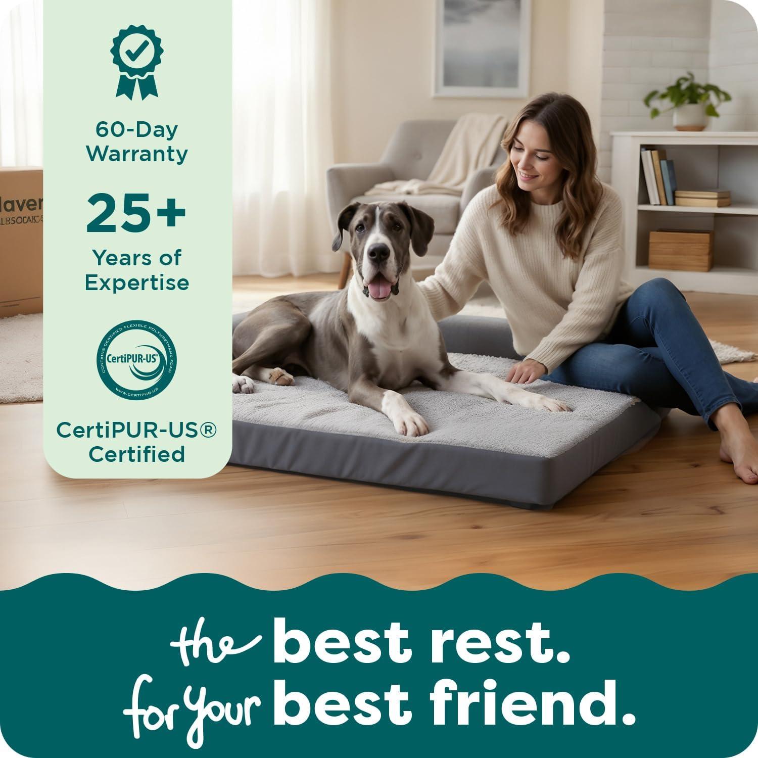 imageFurhaven Orthopedic Dog Bed for Large Dogs w Removable Bolsters ampamp Washable Cover For Dogs Up to 95 lbs Plush ampamp Velvet L Shaped Chaise Sable Brown JumboXLStone Gray