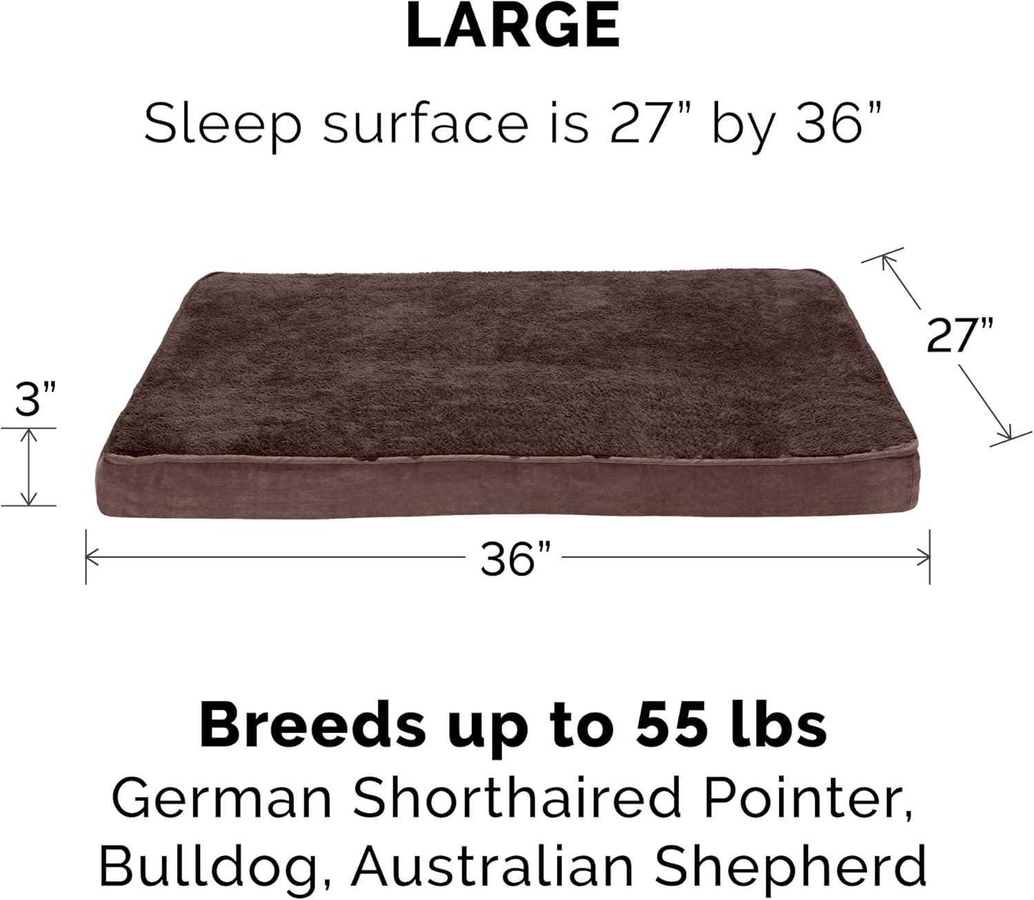 imageFurhaven Orthopedic Dog Bed for Large Dogs w Removable Washable Cover For Dogs Up to 95 lbs Ultra Plush Faux Fur ampamp Suede Mattress Gray JumboXLEspresso