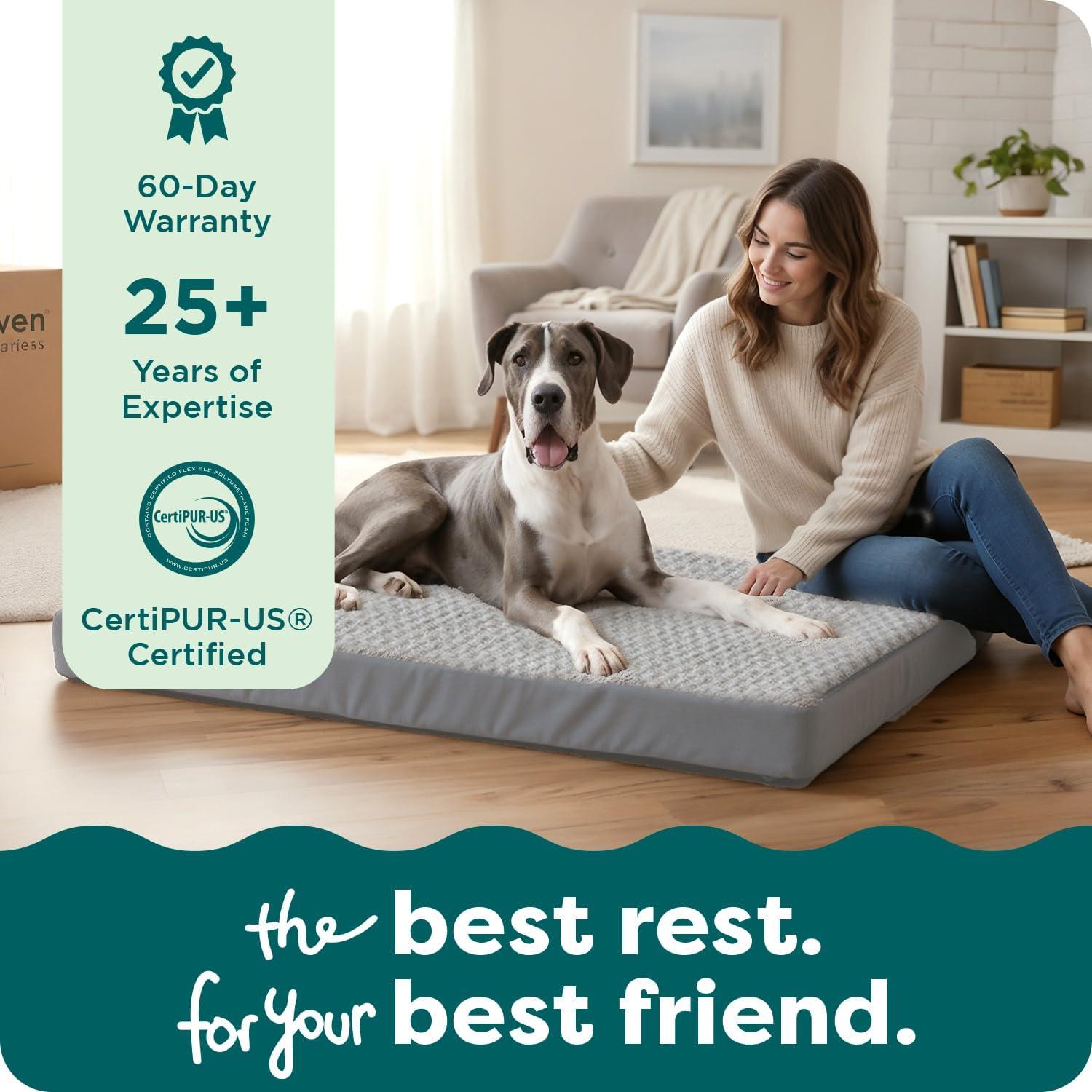 imageFurhaven Orthopedic Dog Bed for Large Dogs w Removable Washable Cover For Dogs Up to 95 lbs Ultra Plush Faux Fur ampamp Suede Mattress Gray JumboXLGray