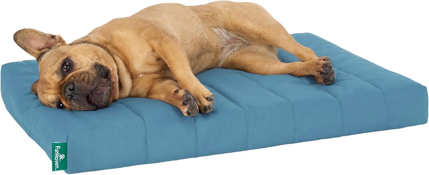 imageFurhaven Orthopedic Dog Bed for Large Dogs w Removable Washable Cover For Dogs Up to 95 lbs Ultra Plush Faux Fur ampamp Suede Mattress Gray JumboXLLagoon