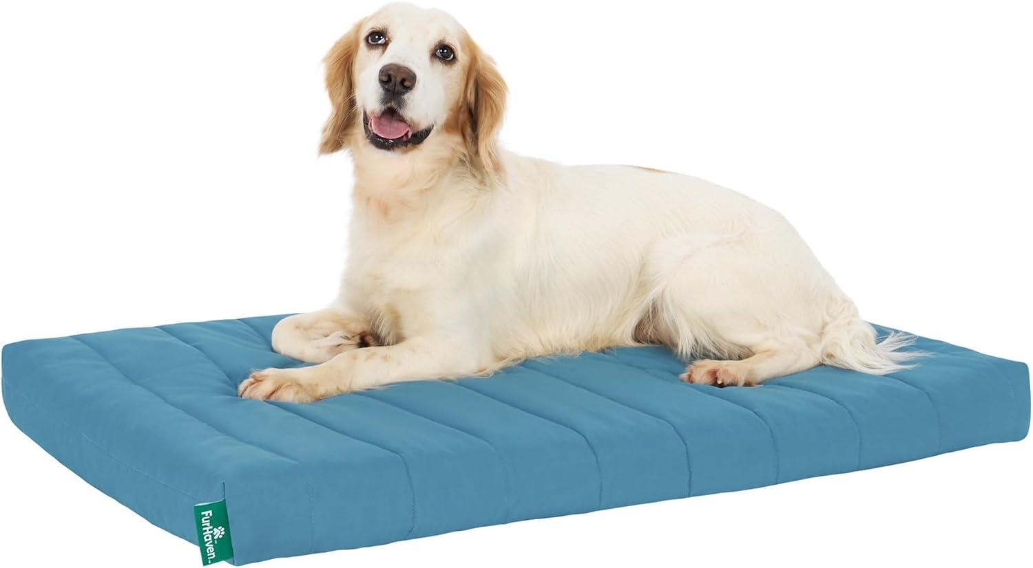 imageFurhaven Orthopedic Dog Bed for Large Dogs w Removable Washable Cover For Dogs Up to 95 lbs Ultra Plush Faux Fur ampamp Suede Mattress Gray JumboXLLagoon