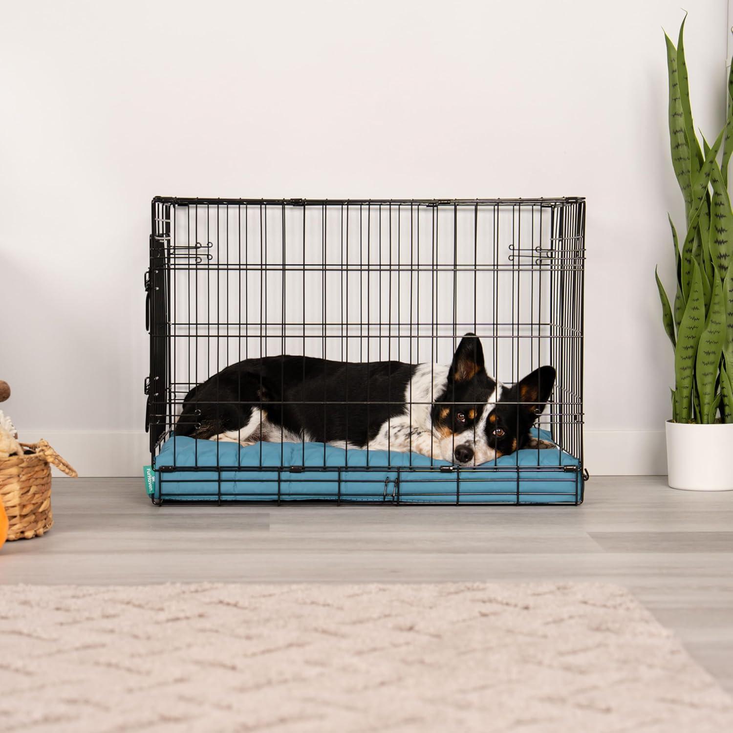 imageFurhaven Orthopedic Dog Bed for Large Dogs w Removable Washable Cover For Dogs Up to 95 lbs Ultra Plush Faux Fur ampamp Suede Mattress Gray JumboXLLagoon