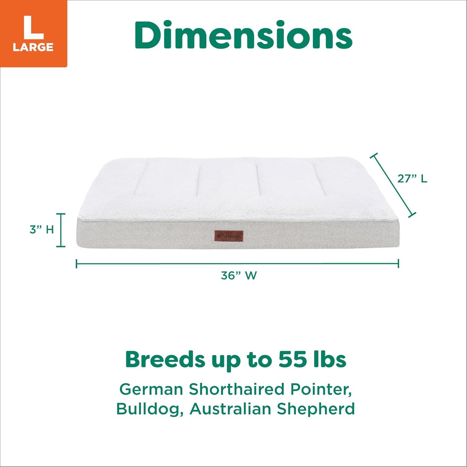 imageFurhaven Orthopedic Dog Bed for Large Dogs w Removable Washable Cover For Dogs Up to 95 lbs Ultra Plush Faux Fur ampamp Suede Mattress Gray JumboXLLight Gray
