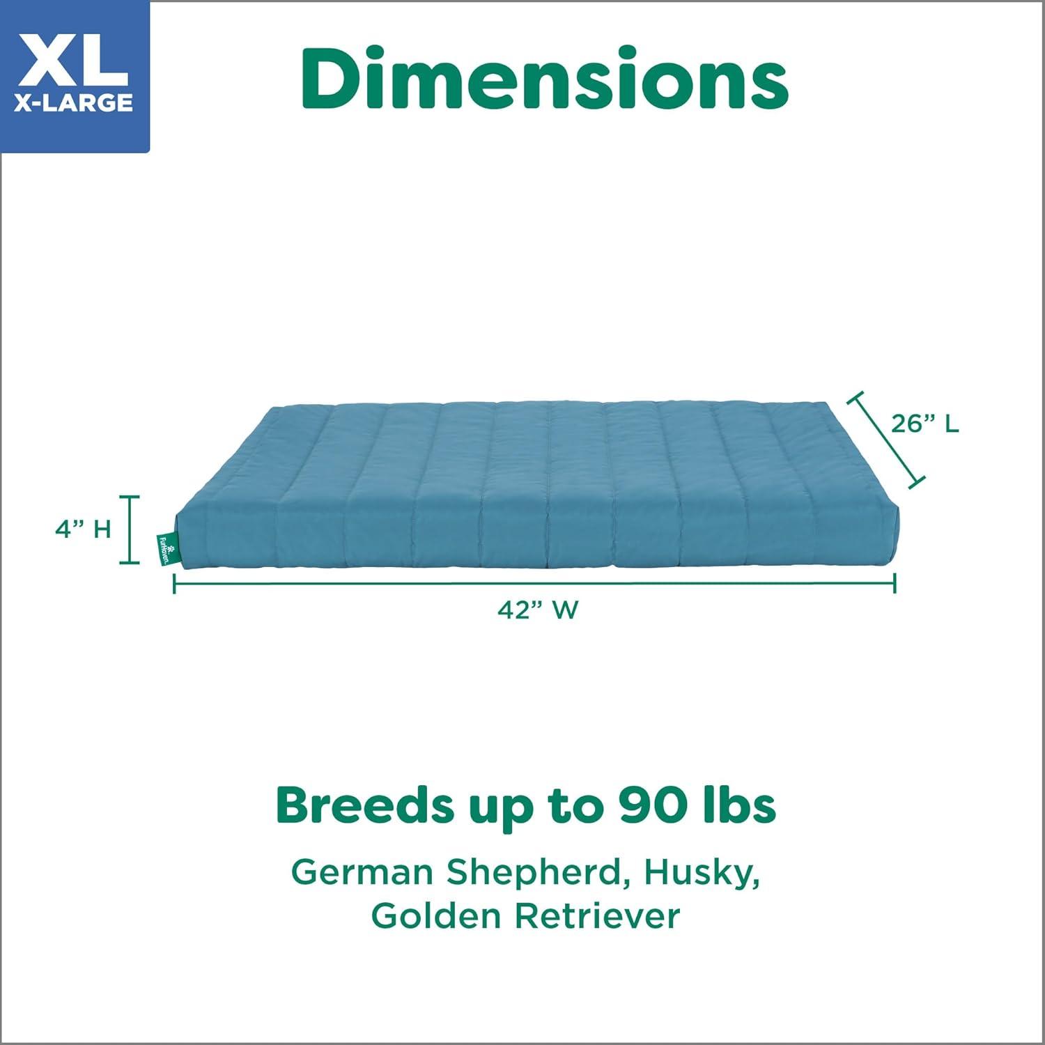 imageFurhaven Orthopedic Dog Bed for Large Dogs w Removable Washable Cover For Dogs Up to 95 lbs Ultra Plush Faux Fur ampamp Suede Mattress Gray JumboXLLagoon