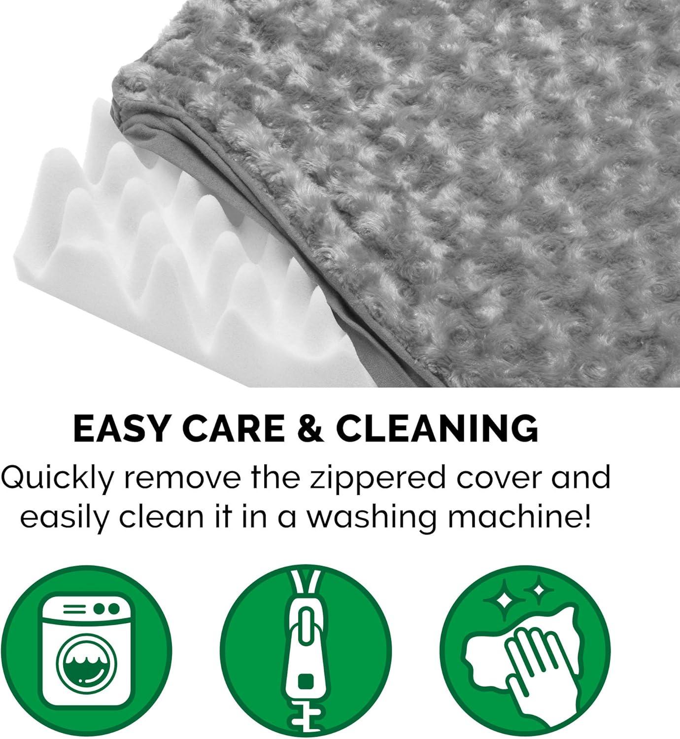imageFurhaven Orthopedic Dog Bed for Large Dogs w Removable Washable Cover For Dogs Up to 95 lbs Ultra Plush Faux Fur ampamp Suede Mattress Gray JumboXLMinky Gray
