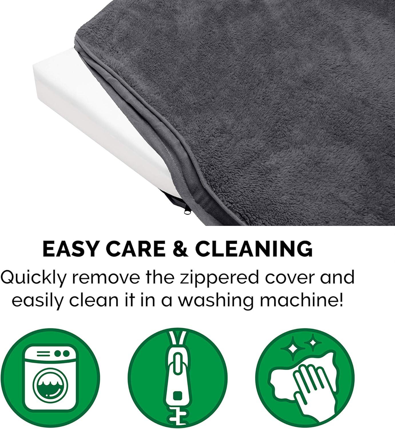 imageFurhaven Orthopedic Dog Bed for Large Dogs w Removable Washable Cover For Dogs Up to 95 lbs Ultra Plush Faux Fur ampamp Suede Mattress Gray JumboXLMinky Gray