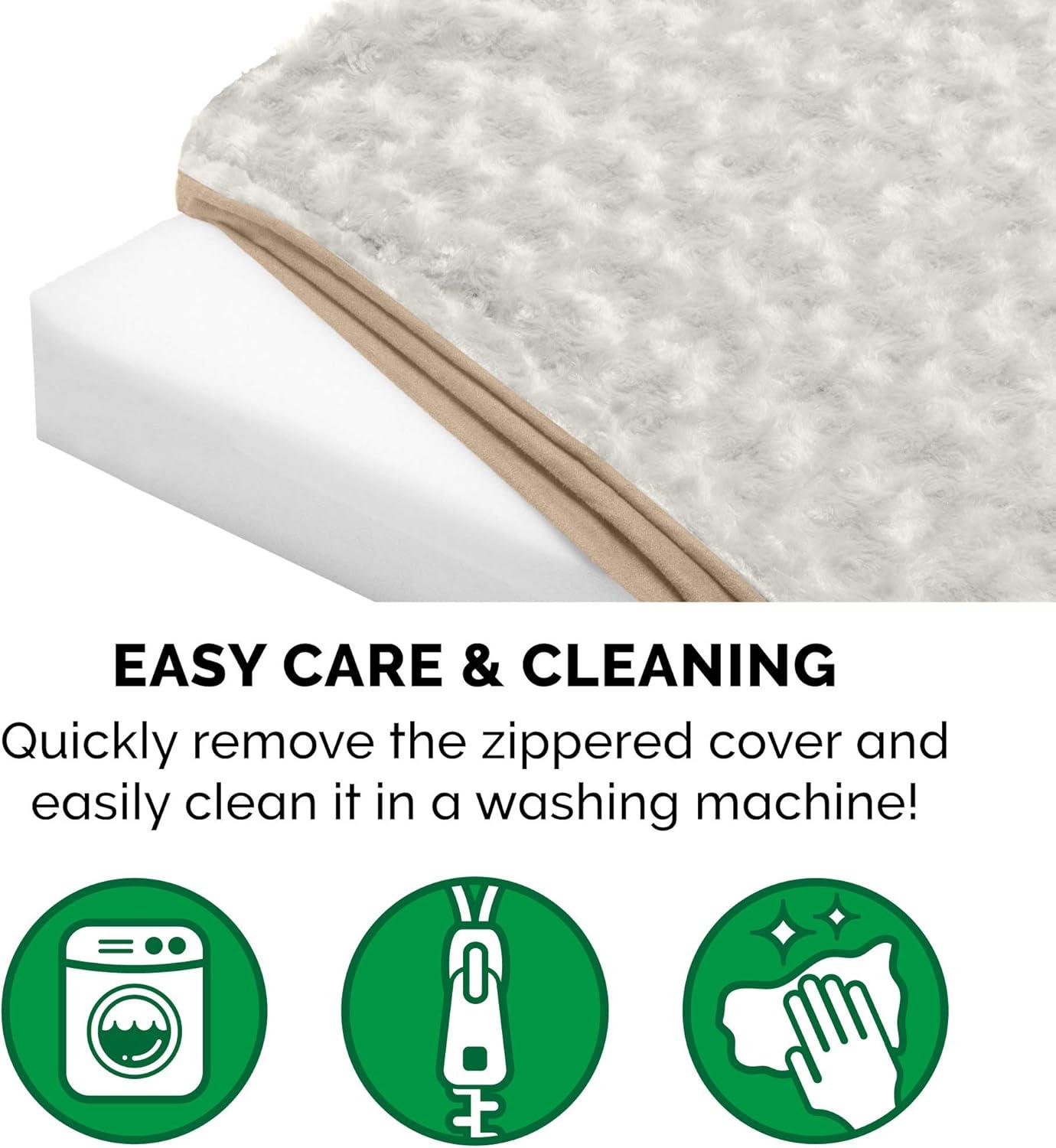 imageFurhaven Orthopedic Dog Bed for Large Dogs w Removable Washable Cover For Dogs Up to 95 lbs Ultra Plush Faux Fur ampamp Suede Mattress Gray JumboXLMinky Cream