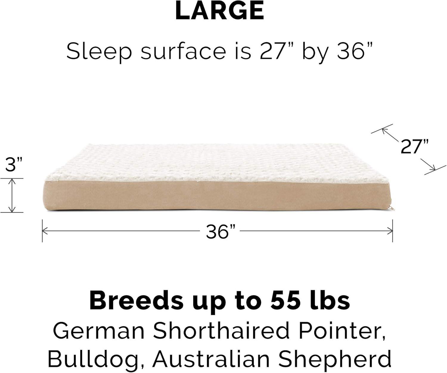 imageFurhaven Orthopedic Dog Bed for Large Dogs w Removable Washable Cover For Dogs Up to 95 lbs Ultra Plush Faux Fur ampamp Suede Mattress Gray JumboXLMinky Cream
