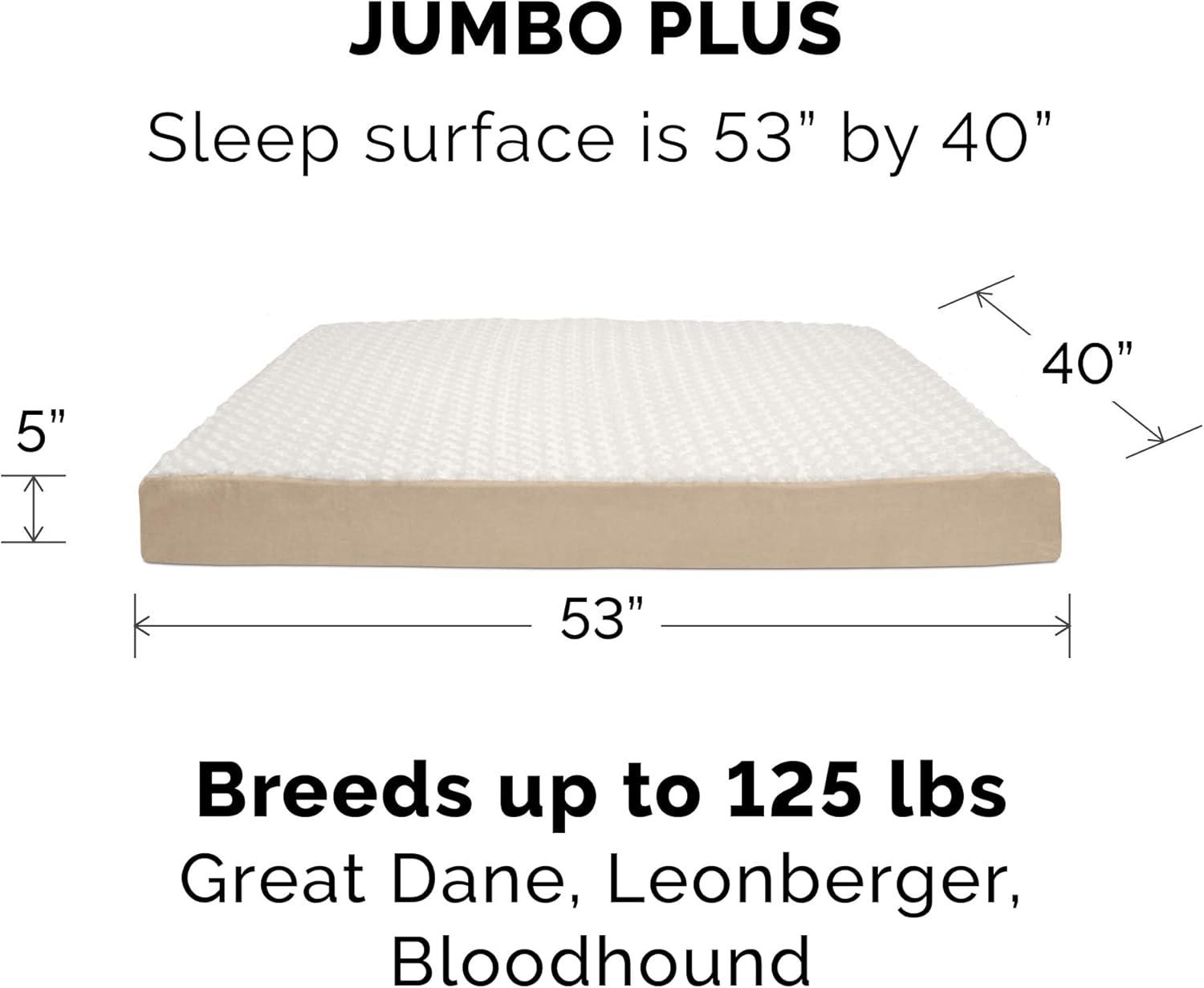 imageFurhaven Orthopedic Dog Bed for Large Dogs w Removable Washable Cover For Dogs Up to 95 lbs Ultra Plush Faux Fur ampamp Suede Mattress Gray JumboXLMinky Cream