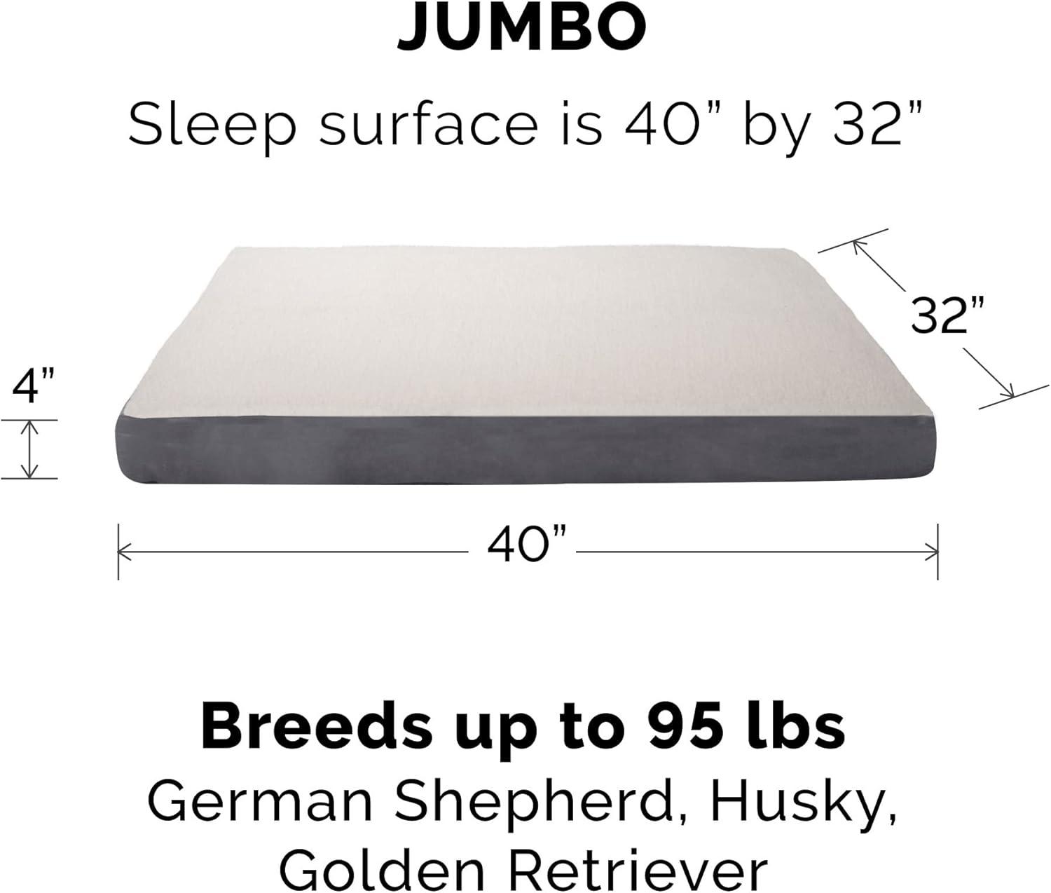 imageFurhaven Orthopedic Dog Bed for Large Dogs w Removable Washable Cover For Dogs Up to 95 lbs Ultra Plush Faux Fur ampamp Suede Mattress Gray JumboXLPewter