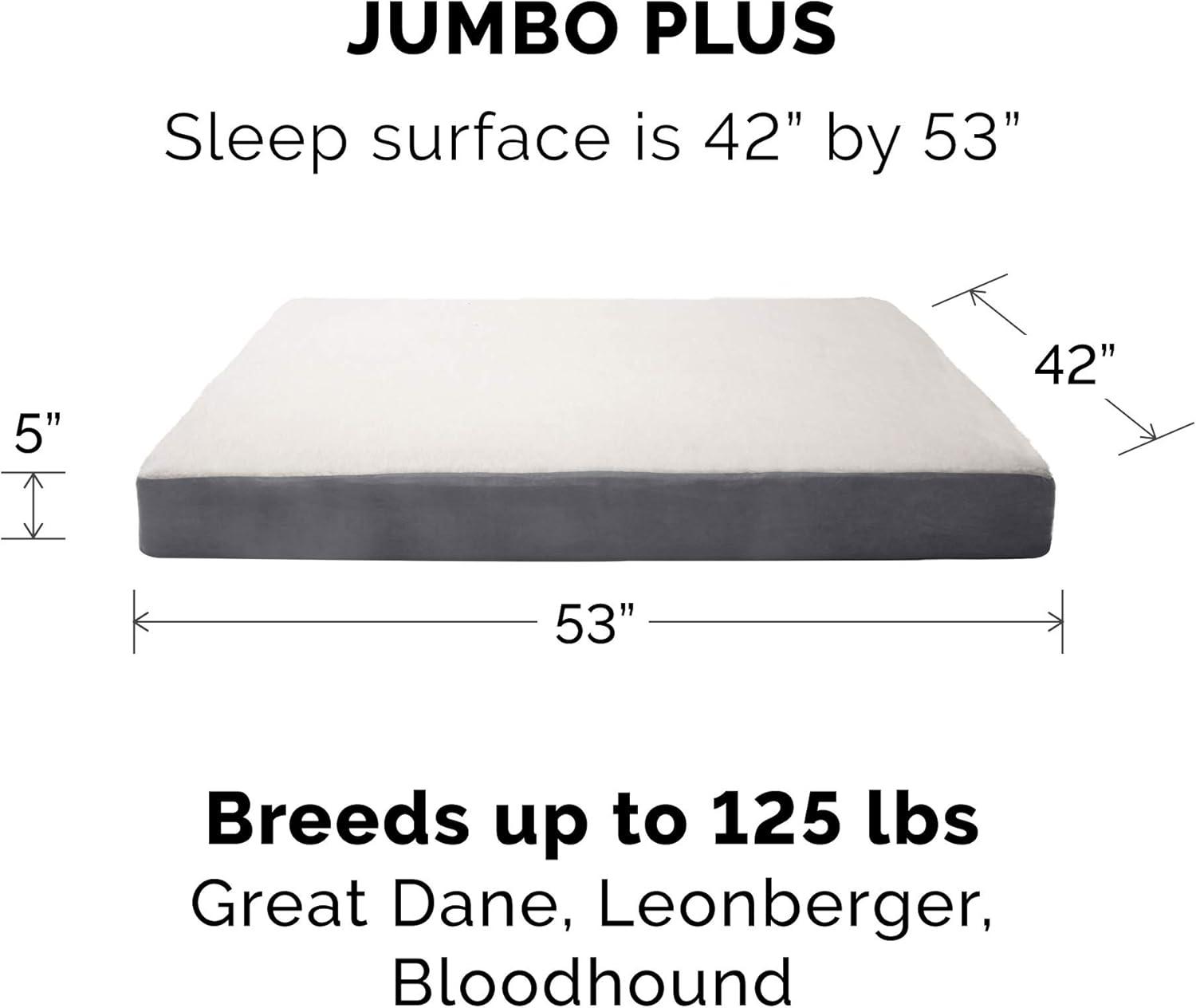 imageFurhaven Orthopedic Dog Bed for Large Dogs w Removable Washable Cover For Dogs Up to 95 lbs Ultra Plush Faux Fur ampamp Suede Mattress Gray JumboXLPewter