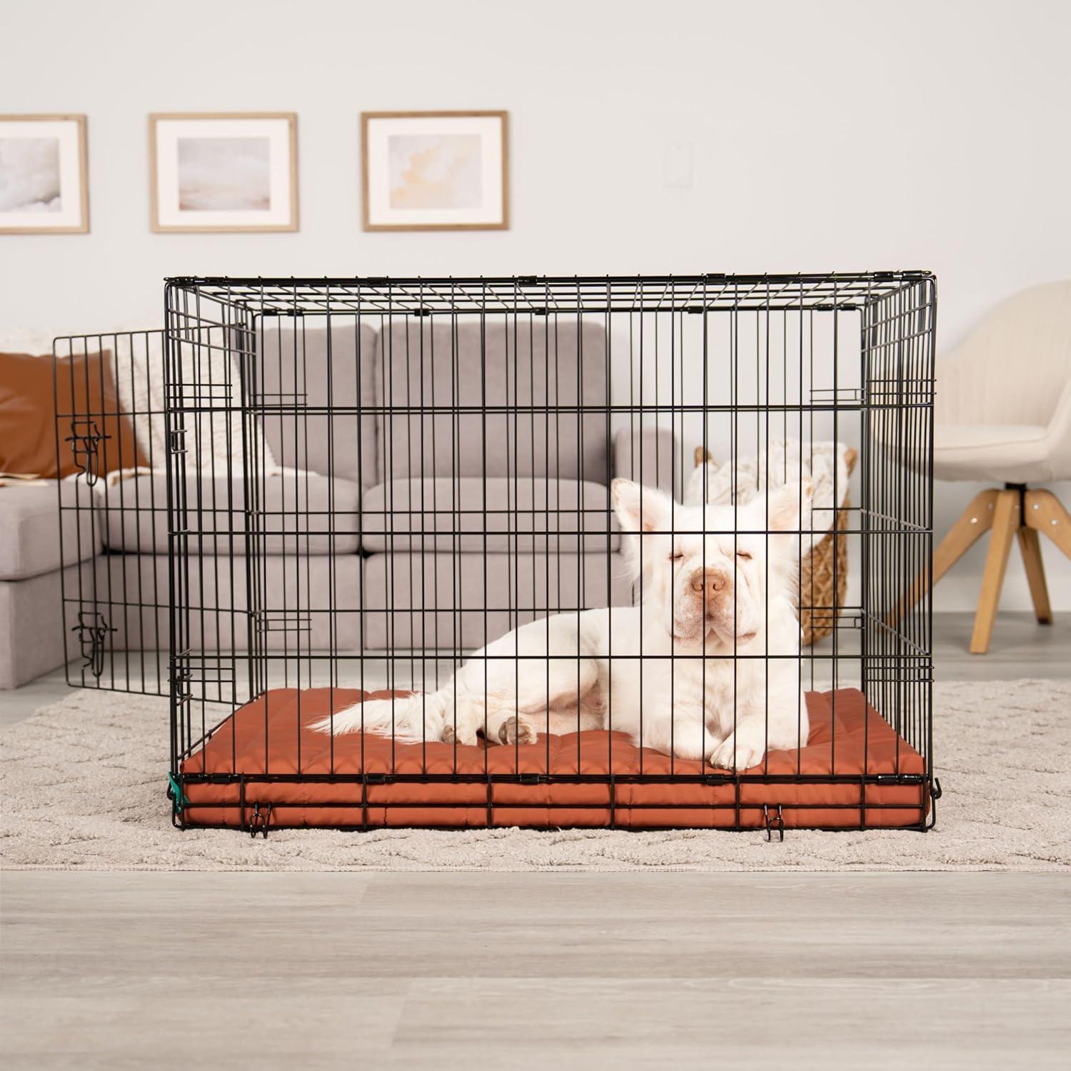 imageFurhaven Orthopedic Dog Bed for Large Dogs w Removable Washable Cover For Dogs Up to 95 lbs Ultra Plush Faux Fur ampamp Suede Mattress Gray JumboXLRust