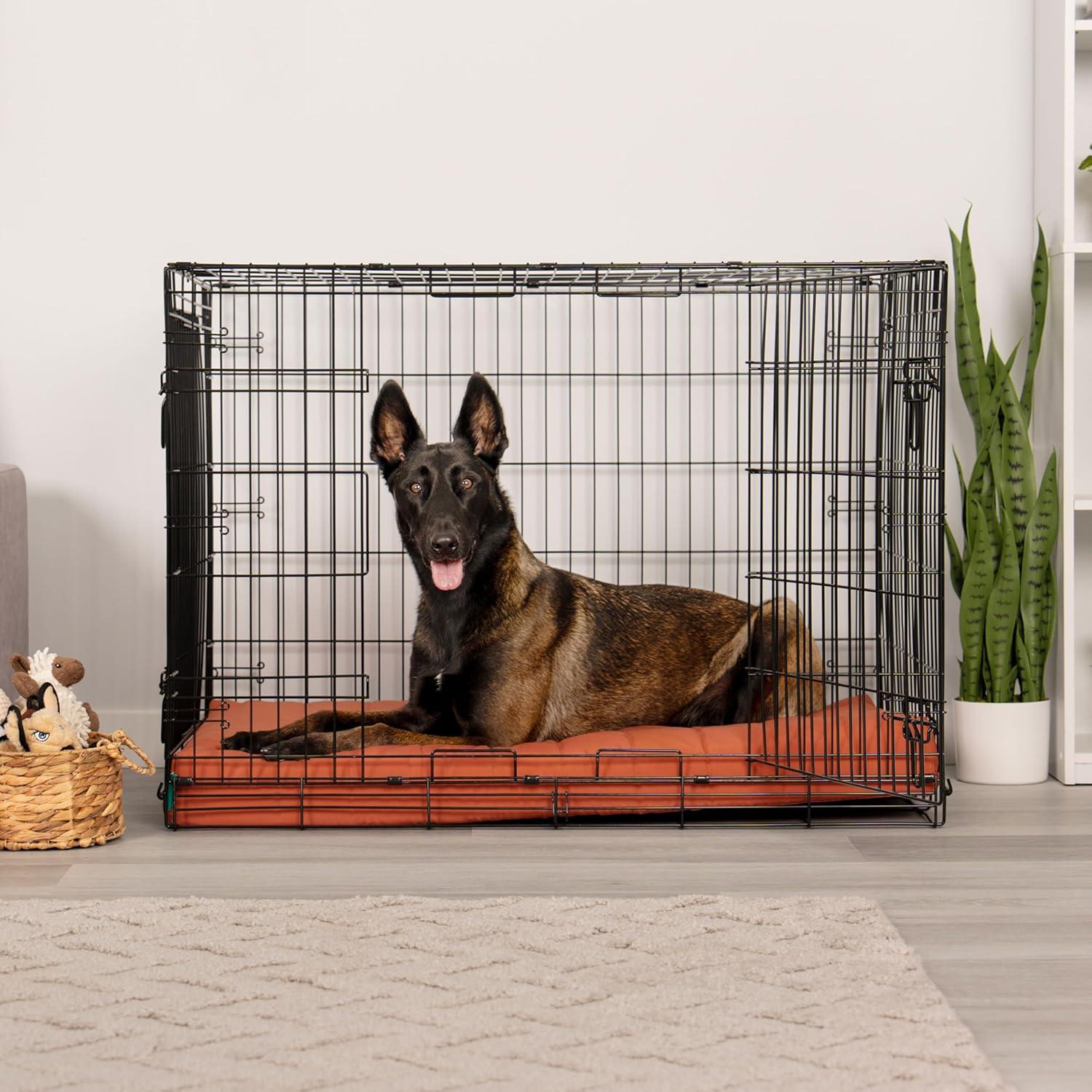 imageFurhaven Orthopedic Dog Bed for Large Dogs w Removable Washable Cover For Dogs Up to 95 lbs Ultra Plush Faux Fur ampamp Suede Mattress Gray JumboXLRust