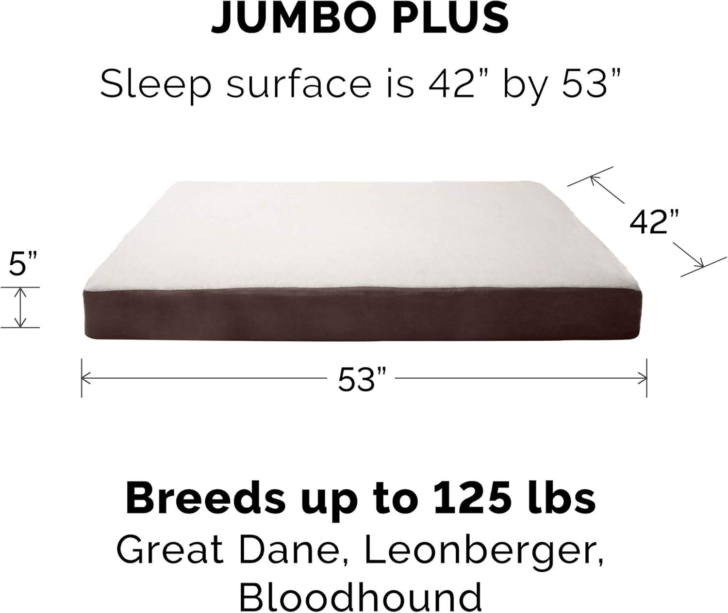 imageFurhaven Orthopedic Dog Bed for Large Dogs w Removable Washable Cover For Dogs Up to 95 lbs Ultra Plush Faux Fur ampamp Suede Mattress Gray JumboXLSherpa Espresso