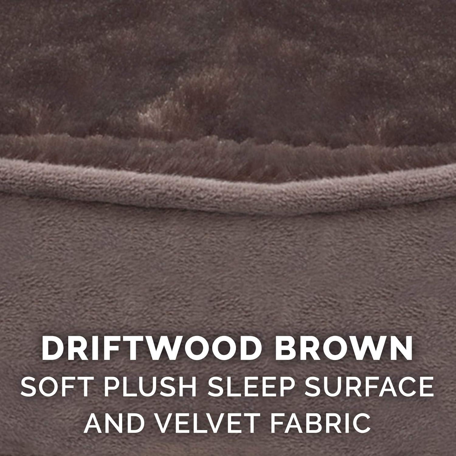 imageFurhaven Orthopedic Dog Bed for LargeMedium Dogs w Removable Washable Cover For Dogs Up to 30 lbs Sherpa ampamp Suede Oval Lounger Clay LargeVelvet Driftwood Brown