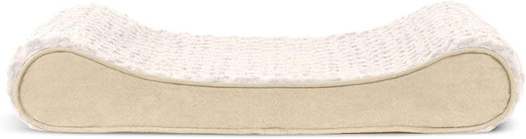 imageFurhaven Orthopedic Dog Bed for MediumSmall Dogs w Removable Washable Cover For Dogs Up to 23 lbs Ultra Plush Faux Fur ampamp Suede Luxe Lounger Contour Mattress Cream Medium