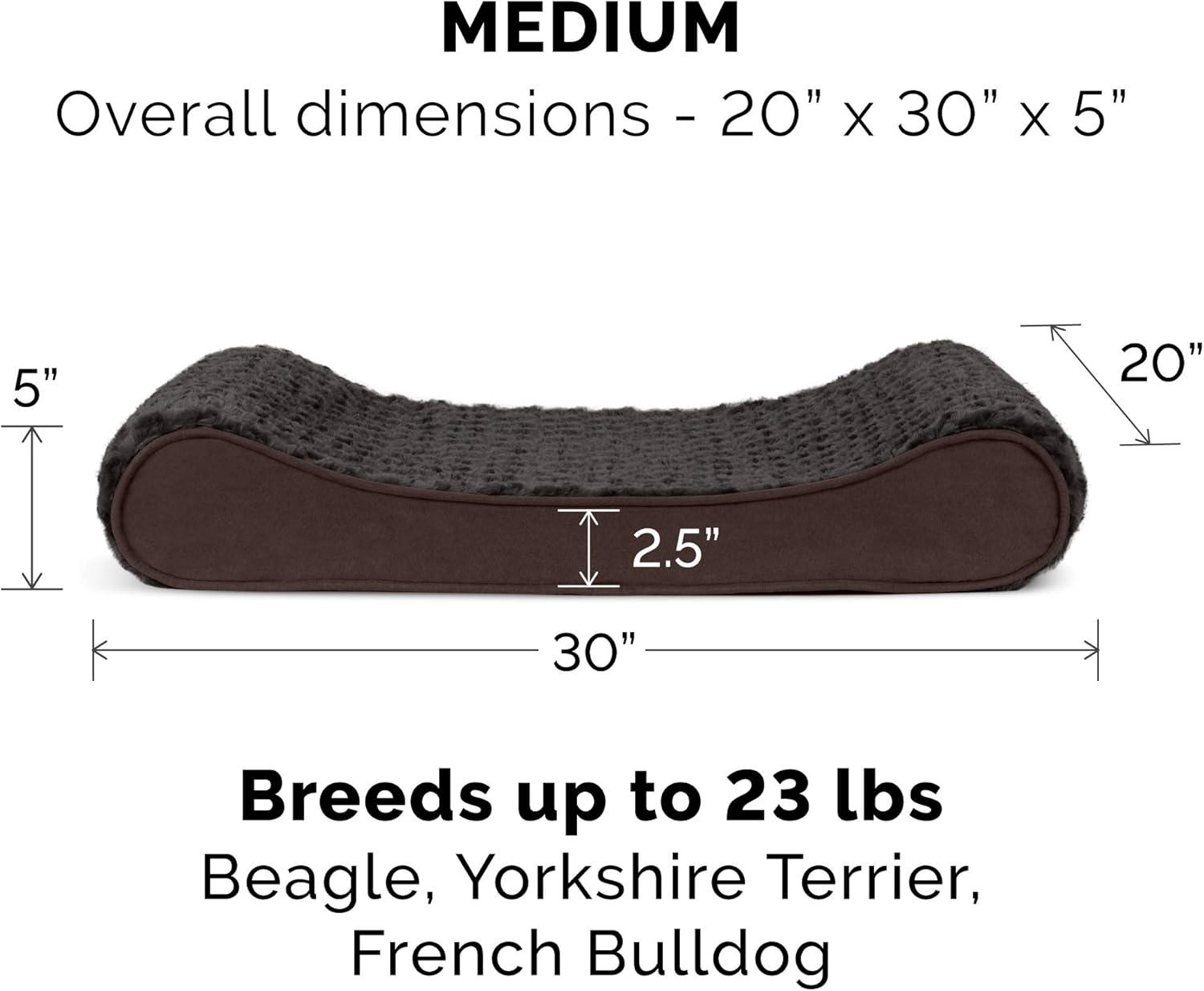 imageFurhaven Orthopedic Dog Bed for MediumSmall Dogs w Removable Washable Cover For Dogs Up to 23 lbs Ultra Plush Faux Fur ampamp Suede Luxe Lounger Contour Mattress Chocolate Medium
