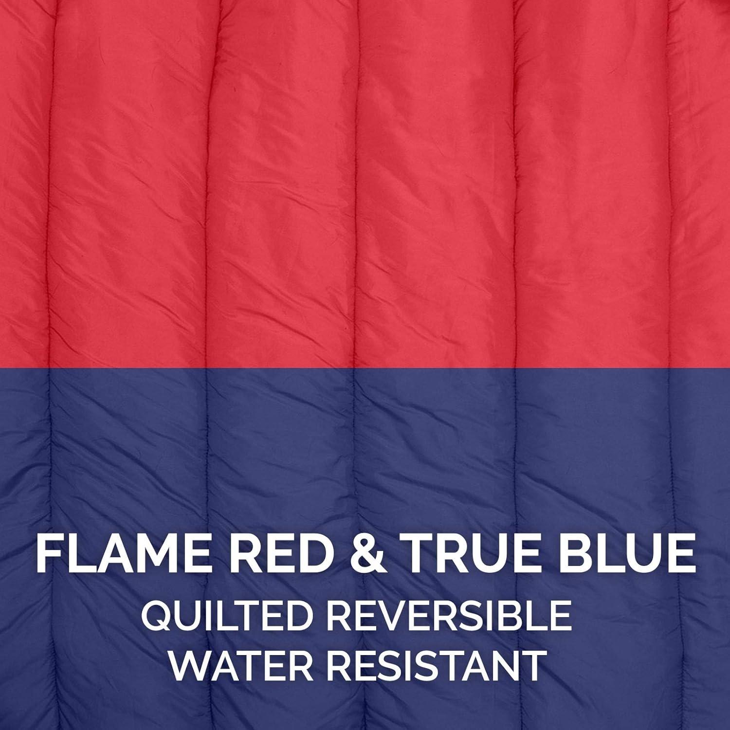 imageFurhaven Outdoor Travel Dog Bed for LargeMedium Dogs w Carry Bag Washable ampamp Foldable Great for Crates ampamp Kennels Trail Pup Travel Pillow Mat w Stuff Sack Bag PaprikaCamoPaw LargeFlame RedTrue Blue
