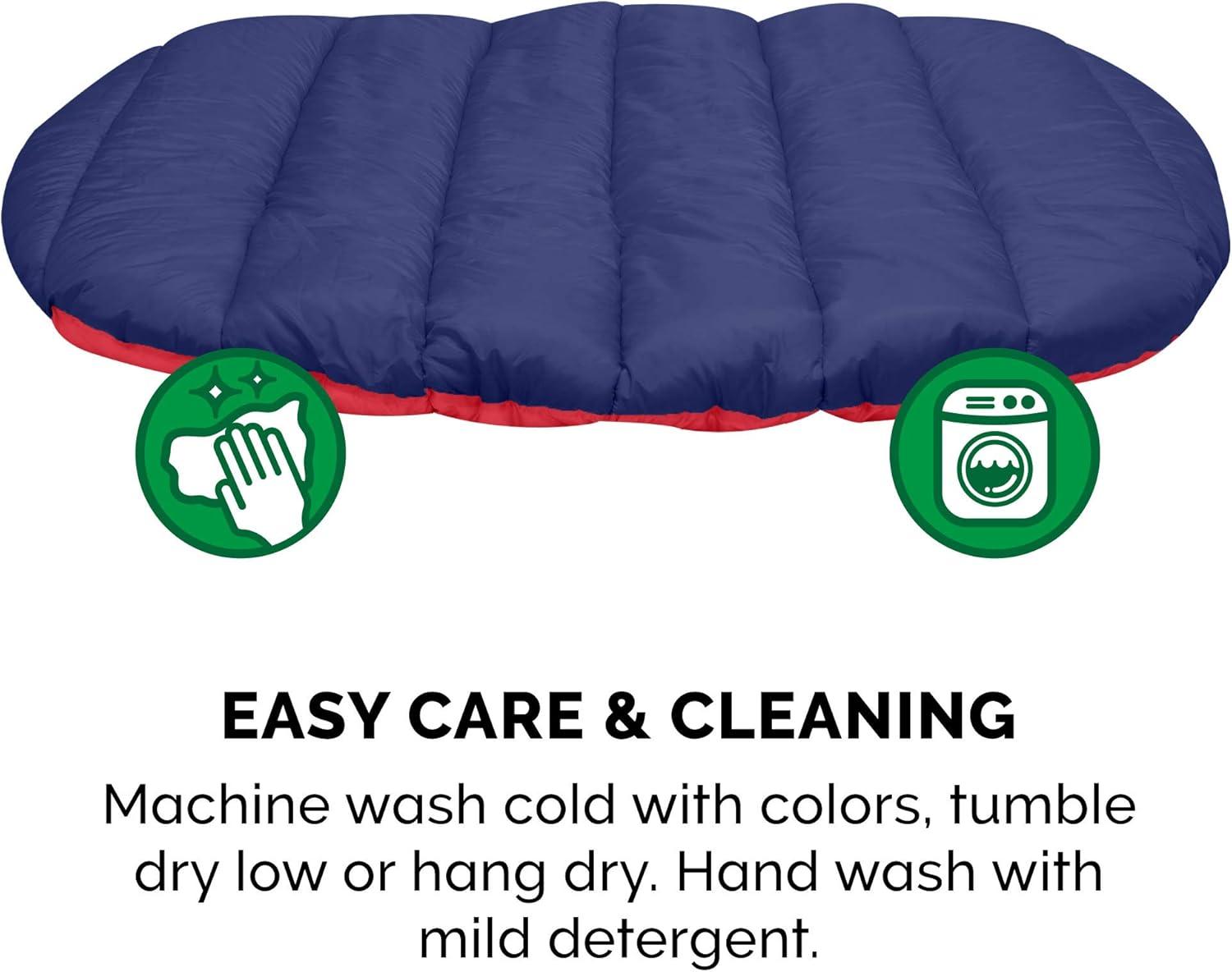 imageFurhaven Outdoor Travel Dog Bed for LargeMedium Dogs w Carry Bag Washable ampamp Foldable Great for Crates ampamp Kennels Trail Pup Travel Pillow Mat w Stuff Sack Bag PaprikaCamoPaw LargeFlame RedTrue Blue
