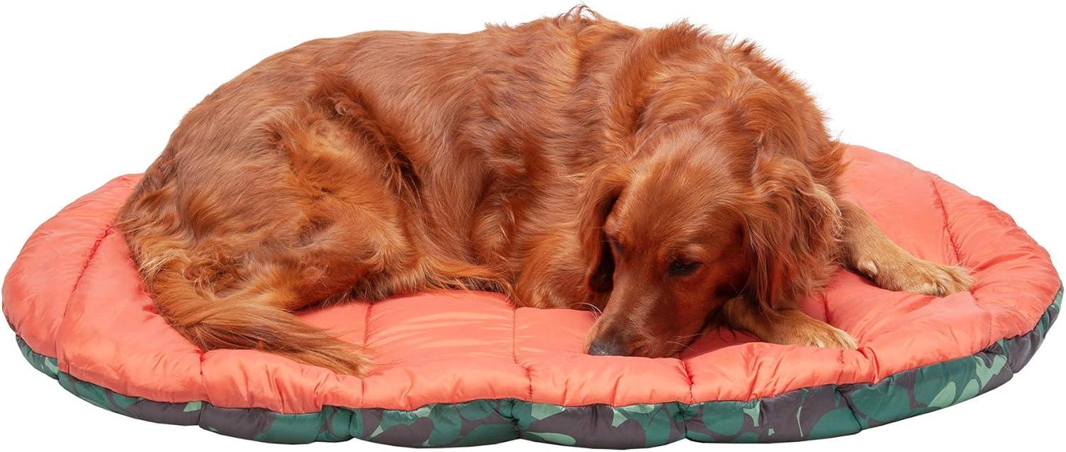 imageFurhaven Outdoor Travel Dog Bed for LargeMedium Dogs w Carry Bag Washable ampamp Foldable Great for Crates ampamp Kennels Trail Pup Travel Pillow Mat w Stuff Sack Bag PaprikaCamoPaw LargePaprikaCamoPaw