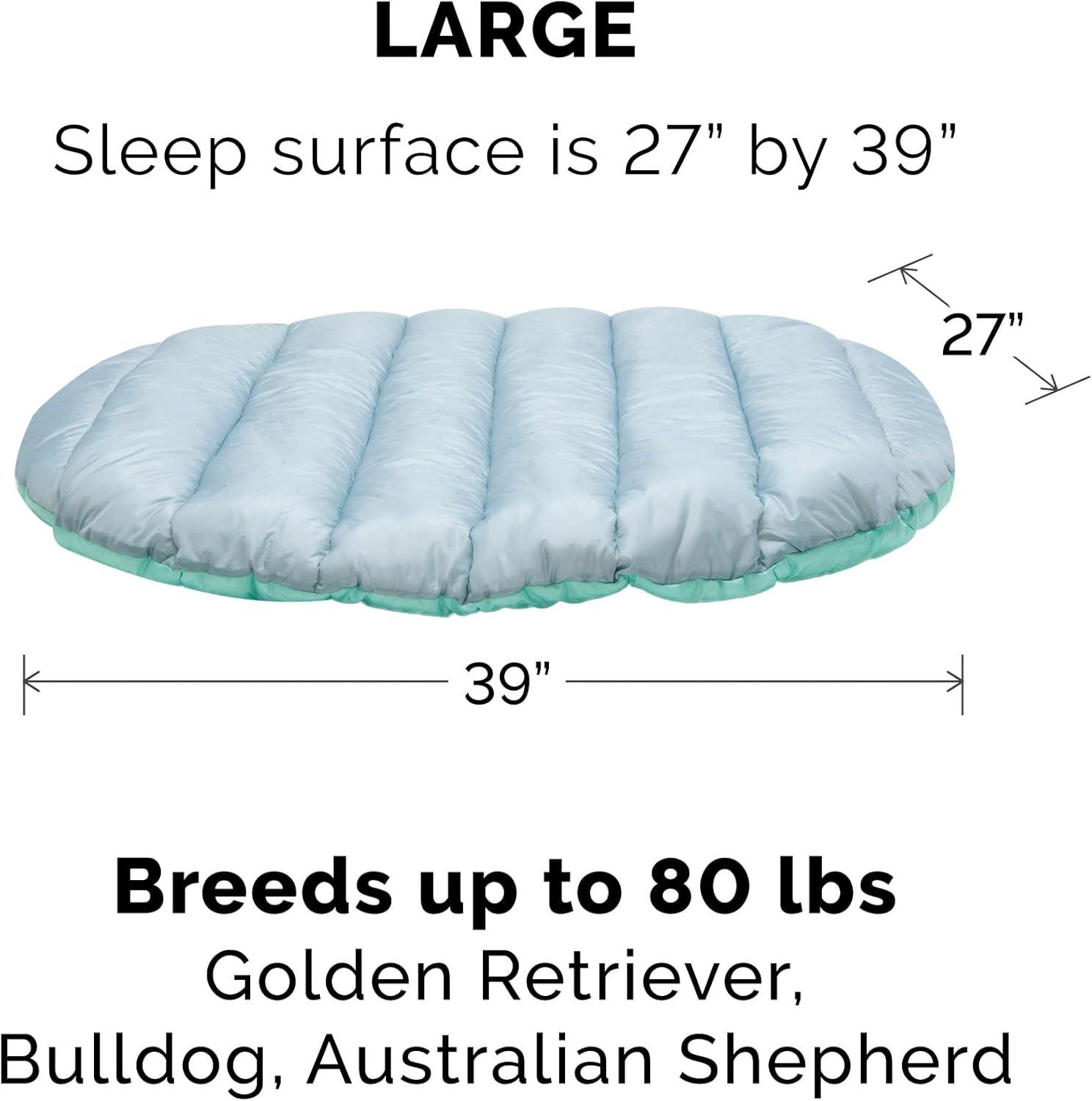 imageFurhaven Outdoor Travel Dog Bed for LargeMedium Dogs w Carry Bag Washable ampamp Foldable Great for Crates ampamp Kennels Trail Pup Travel Pillow Mat w Stuff Sack Bag PaprikaCamoPaw LargeAquaGranite Gray