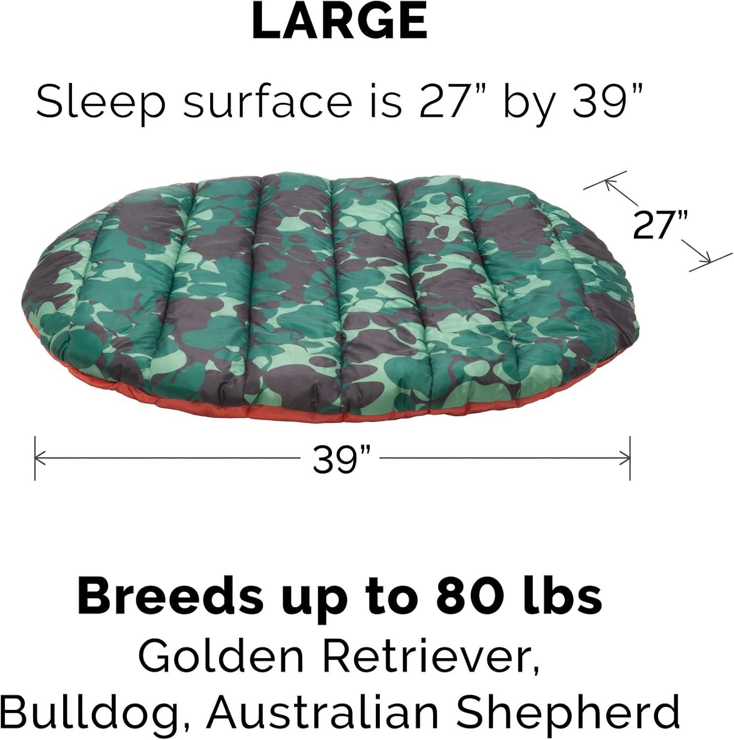 imageFurhaven Outdoor Travel Dog Bed for LargeMedium Dogs w Carry Bag Washable ampamp Foldable Great for Crates ampamp Kennels Trail Pup Travel Pillow Mat w Stuff Sack Bag PaprikaCamoPaw LargePaprikaCamoPaw