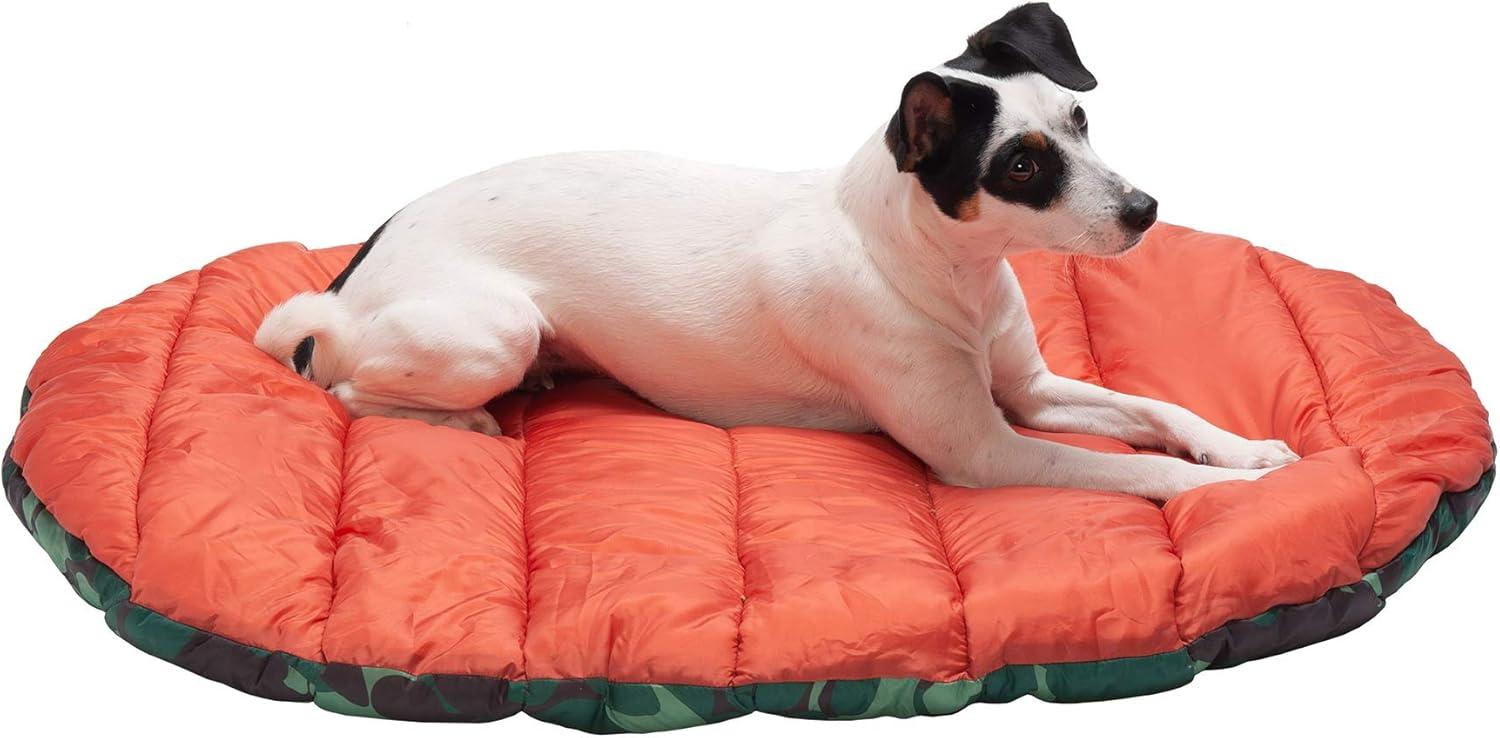 imageFurhaven Outdoor Travel Dog Bed for Small Dogs w Carry Bag Washable ampamp Foldable Great for Crates ampamp Kennels Trail Pup Travel Pillow Mat w Stuff Sack Bag PaprikaCamoPaw Small