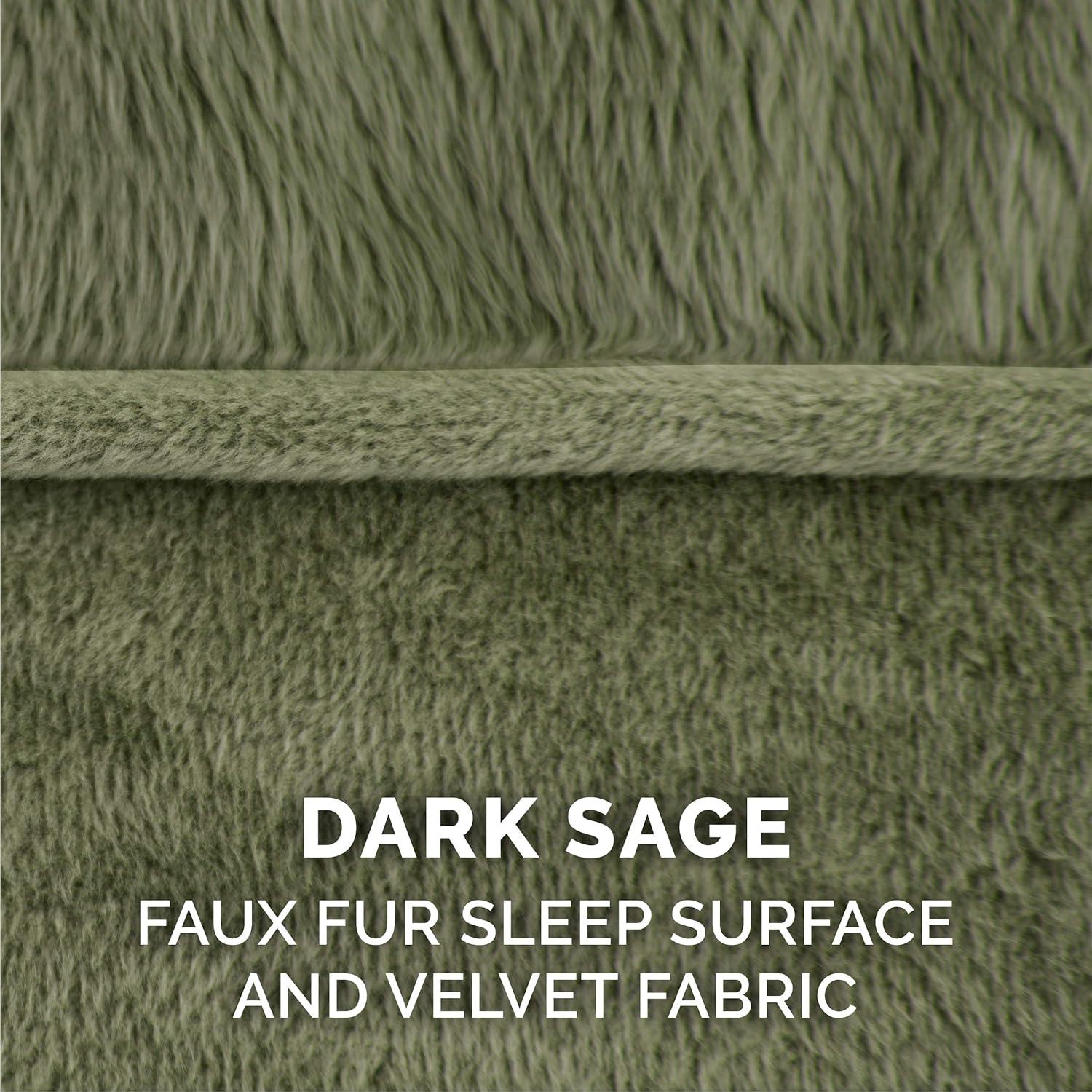 imageFurhaven Pillow Dog Bed for Large Dogs w Removable Bolsters ampamp Washable Cover Faux Fur ampamp Velvet Sofa Dark Sage JumboXLVelvet Dark Sage