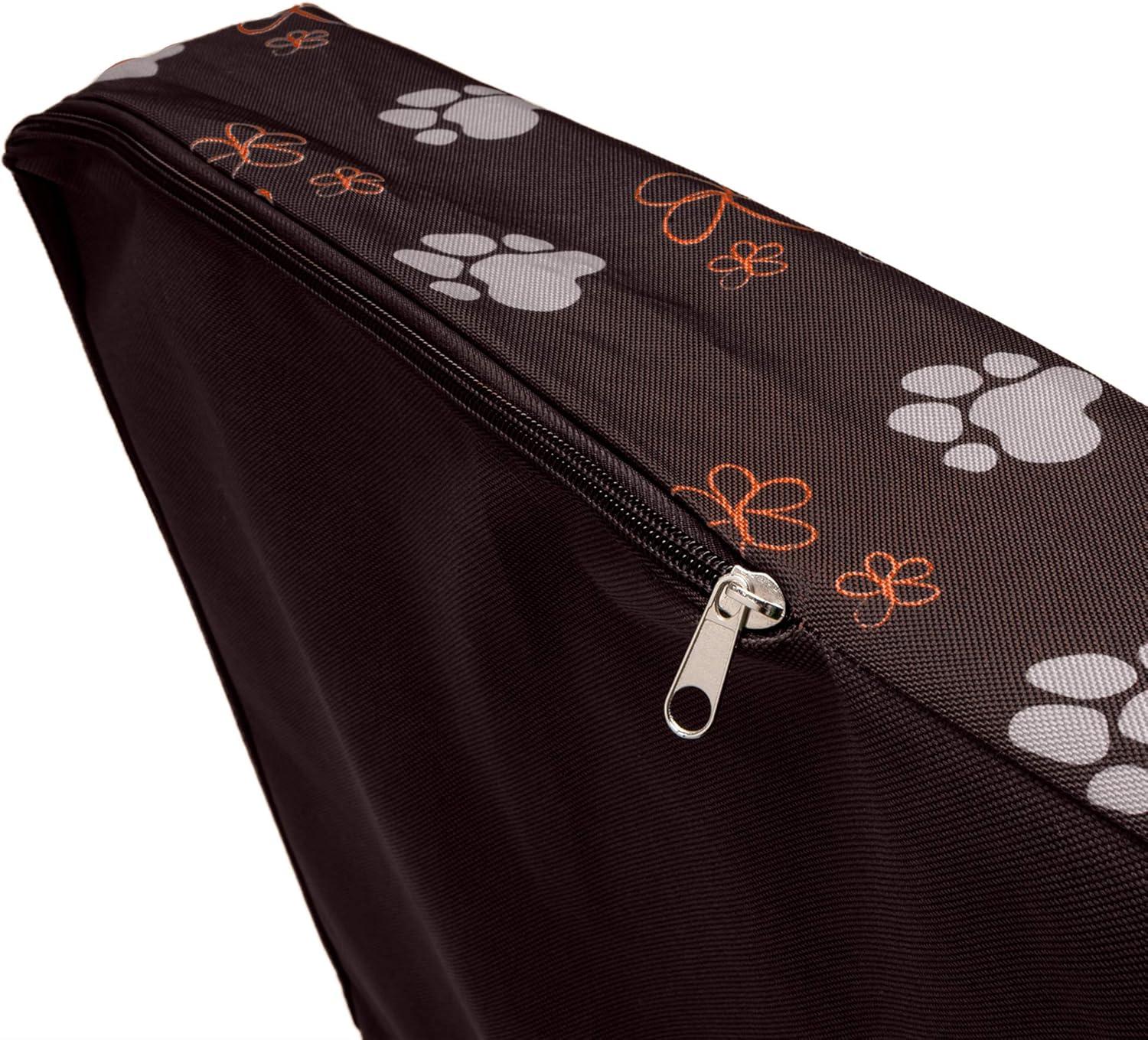 imageFurhaven Pillow Dog Bed for MediumSmall Dogs w Removable Washable Cover Ultra Plush Faux Fur ampamp Suede Mattress Cream MediumGarden Bark Brown