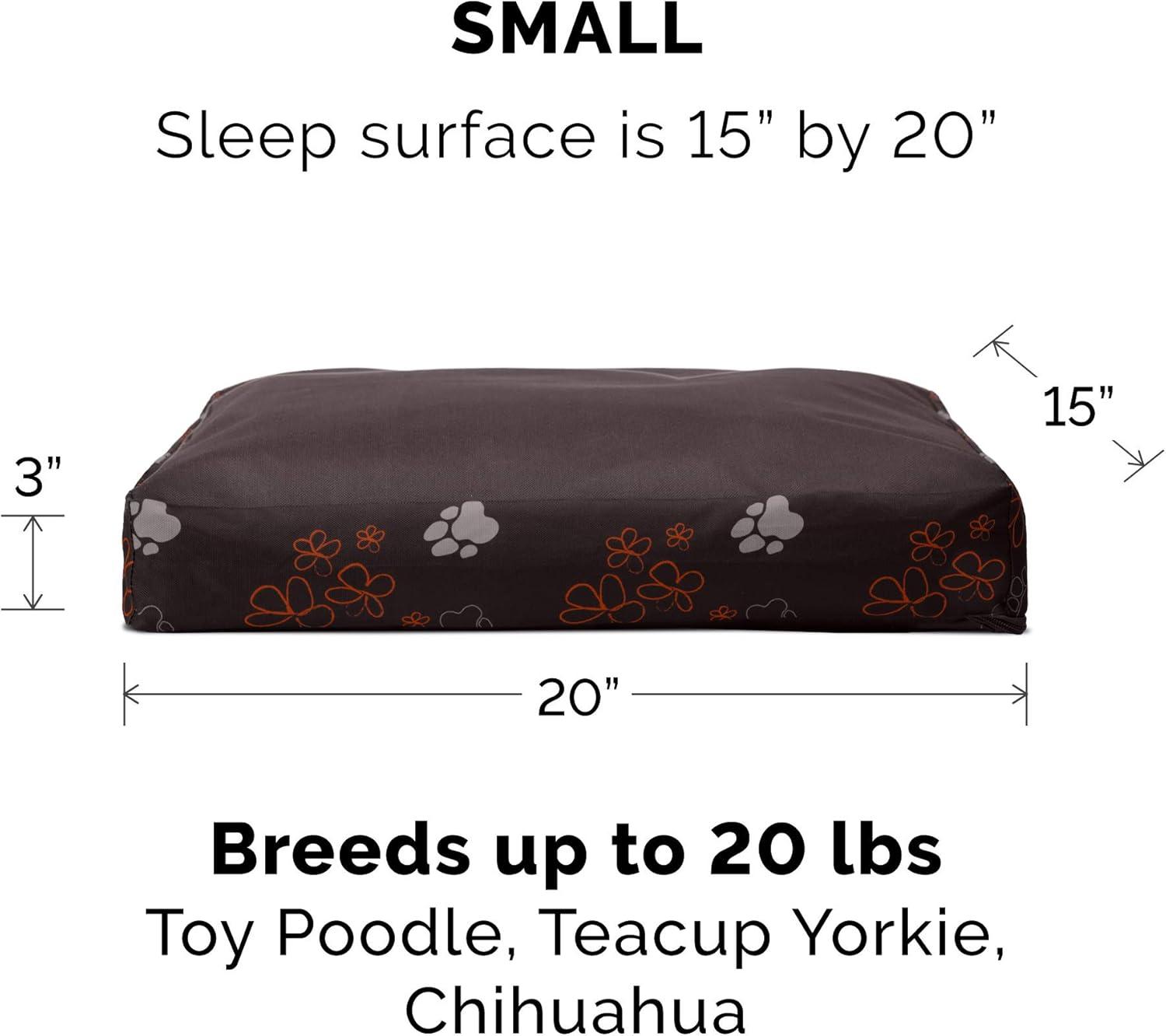 imageFurhaven Pillow Dog Bed for MediumSmall Dogs w Removable Washable Cover Ultra Plush Faux Fur ampamp Suede Mattress Cream MediumGarden Bark Brown