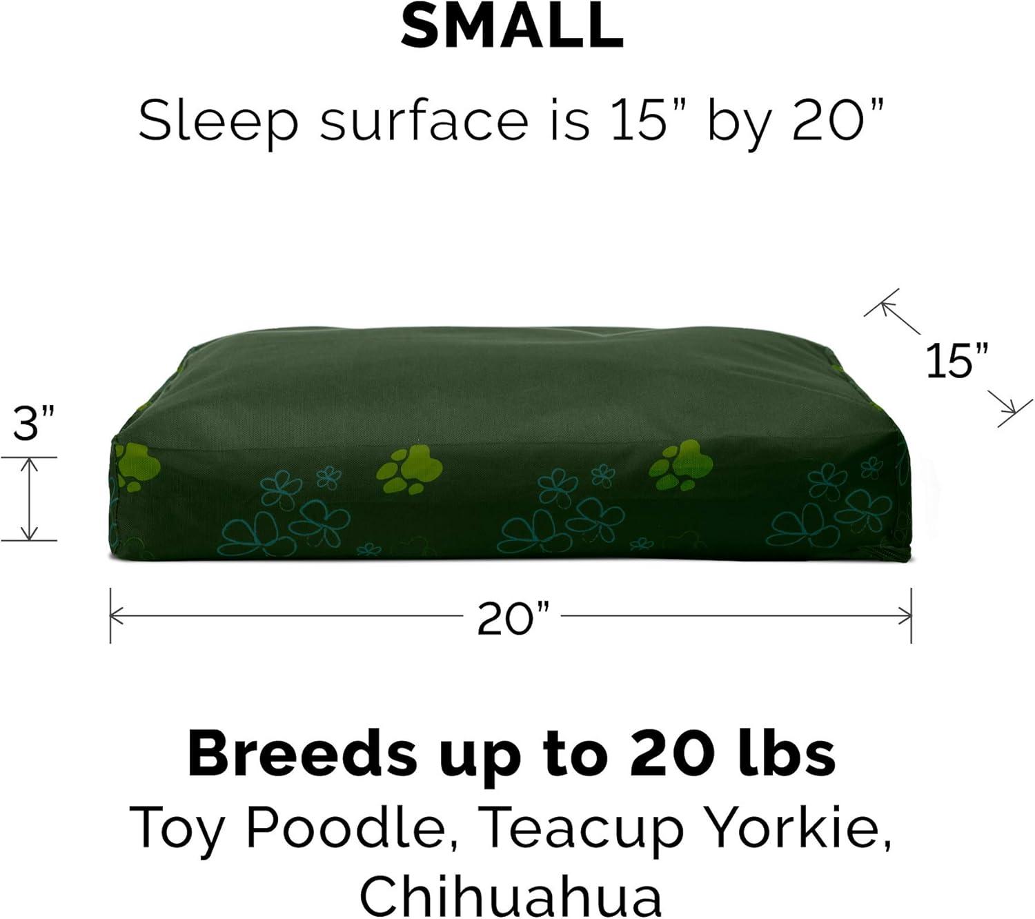 imageFurhaven Pillow Dog Bed for MediumSmall Dogs w Removable Washable Cover Ultra Plush Faux Fur ampamp Suede Mattress Cream MediumGarden Jungle Green