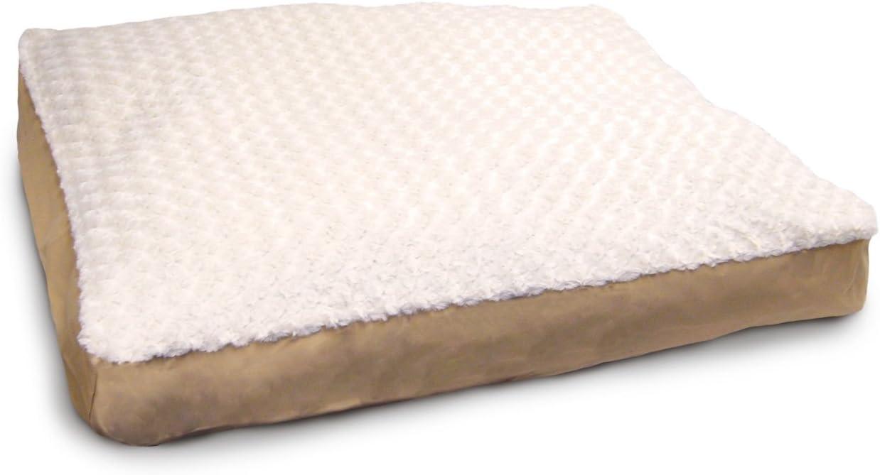 imageFurhaven Pillow Dog Bed for MediumSmall Dogs w Removable Washable Cover Ultra Plush Faux Fur ampamp Suede Mattress Cream MediumPlush Chocolate