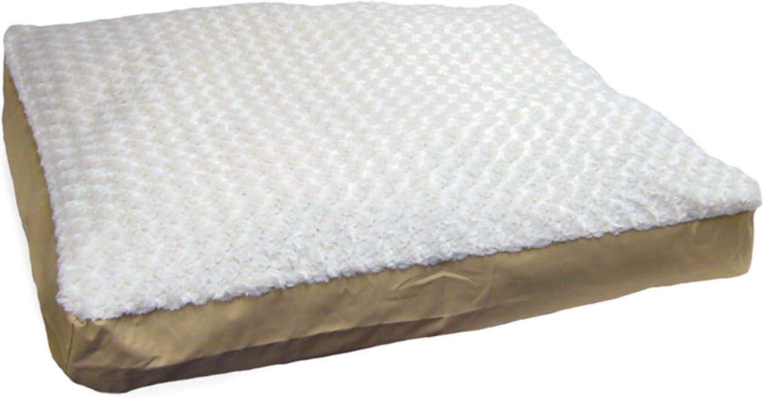 imageFurhaven Pillow Dog Bed for MediumSmall Dogs w Removable Washable Cover Ultra Plush Faux Fur ampamp Suede Mattress Cream MediumPlush Gray