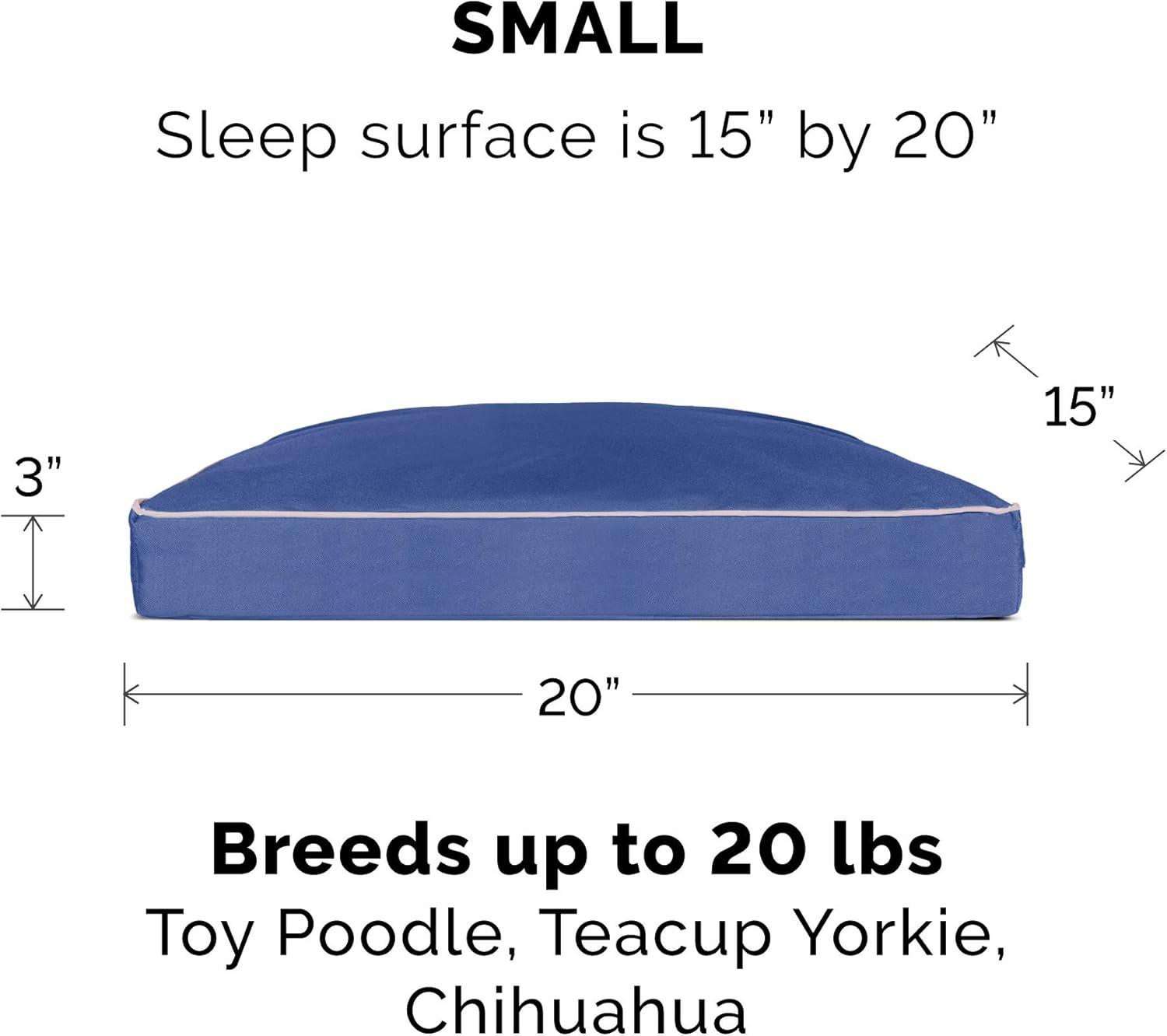 imageFurhaven Pillow Dog Bed for MediumSmall Dogs w Removable Washable Cover Ultra Plush Faux Fur ampamp Suede Mattress Cream MediumPolycanvas Blue
