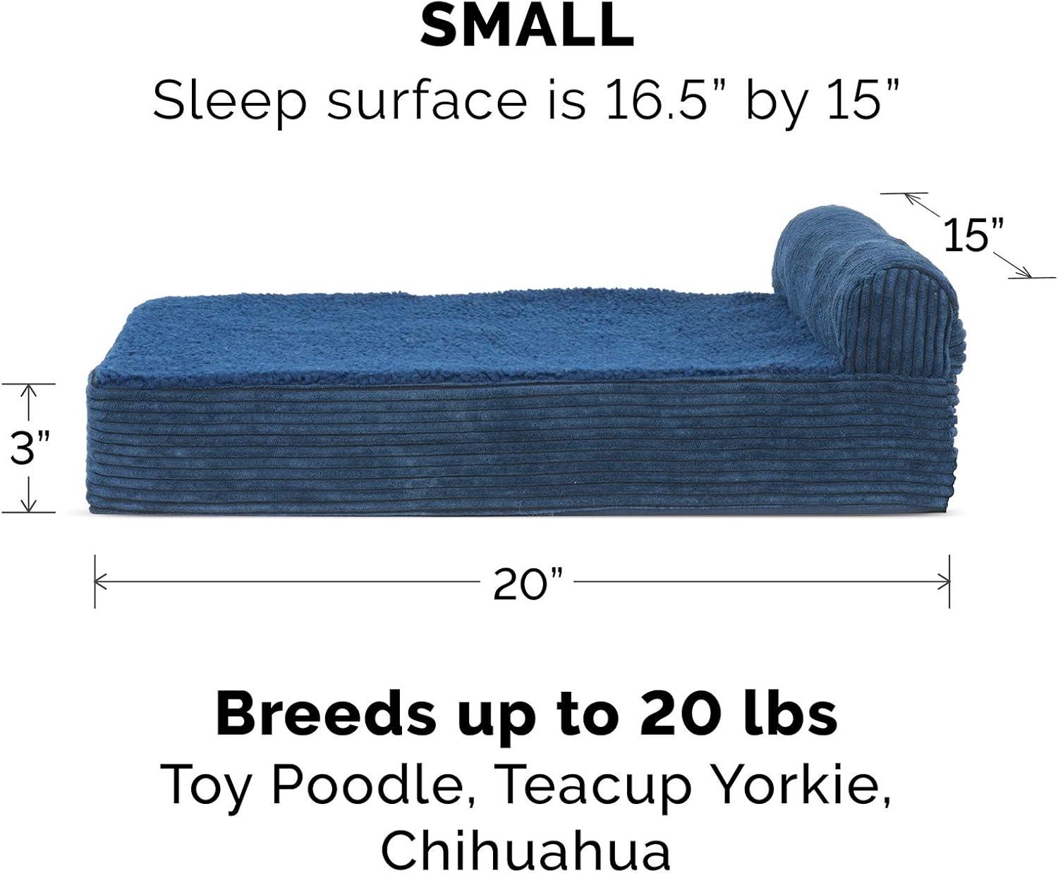 imageFurhaven Replacement Dog Bed Cover Berber ampamp Suede Blanket Top Mattress Machine Washable Espresso LargeChaise Fleece Corduroy Navy Blue