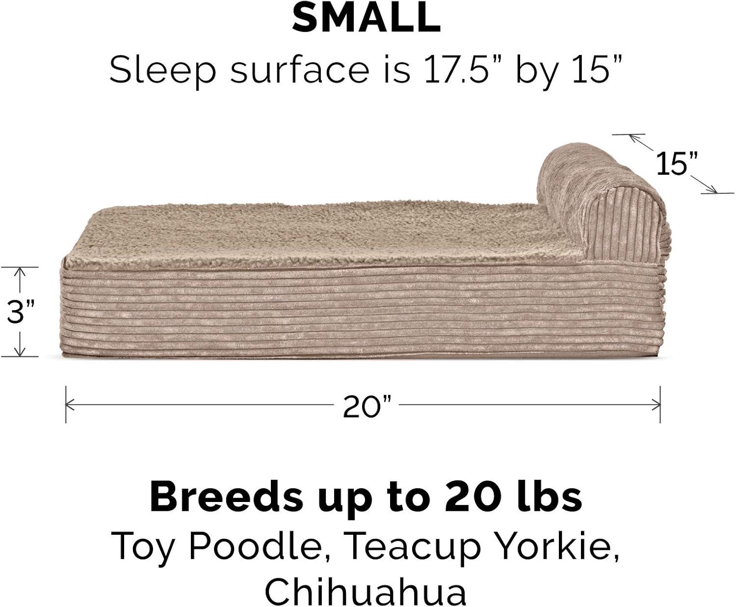 imageFurhaven Replacement Dog Bed Cover Berber ampamp Suede Blanket Top Mattress Machine Washable Espresso LargeChaise Fleece Corduroy Sandstone