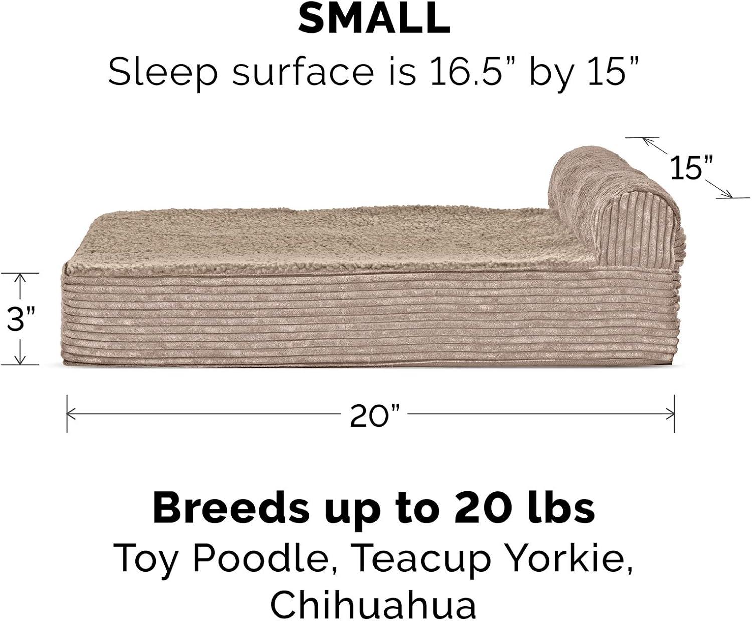 imageFurhaven Replacement Dog Bed Cover Berber ampamp Suede Blanket Top Mattress Machine Washable Espresso LargeChaise Fleece Corduroy Sandstone