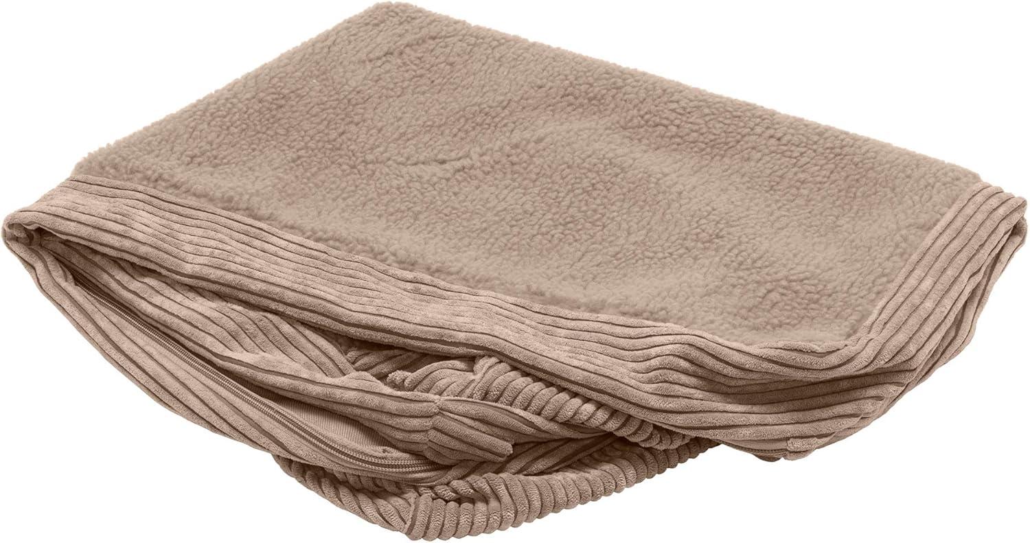 imageFurhaven Replacement Dog Bed Cover Berber ampamp Suede Blanket Top Mattress Machine Washable Espresso LargeChaise Fleece Corduroy Sandstone