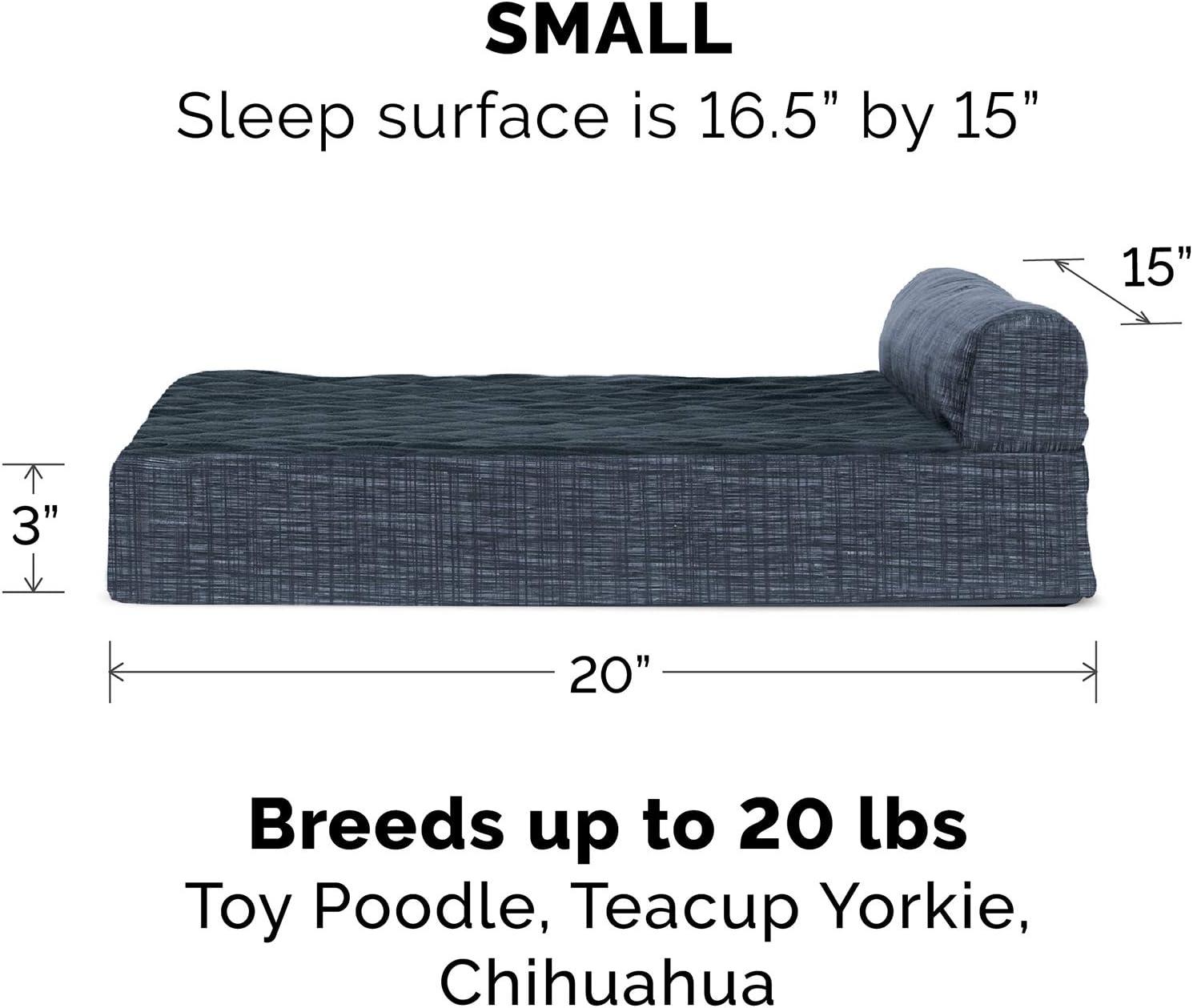 imageFurhaven Replacement Dog Bed Cover Berber ampamp Suede Blanket Top Mattress Machine Washable Espresso LargeChaise Quilted Fleece Print Suede Dk Blue