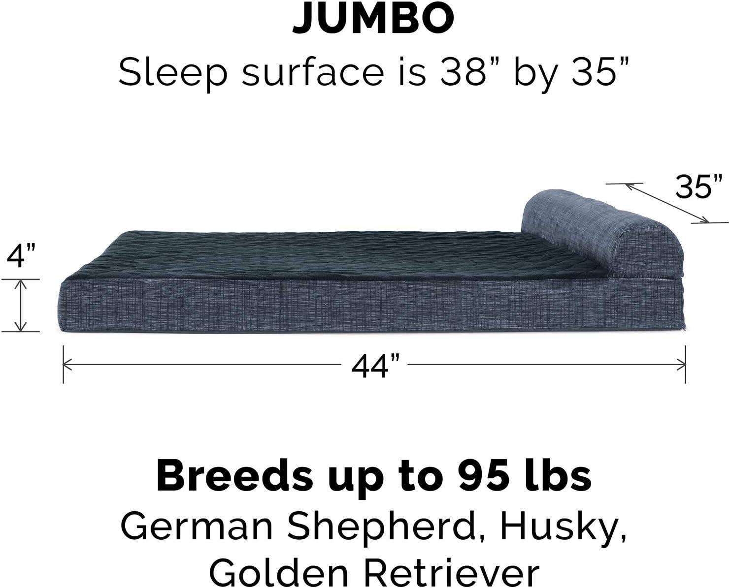 imageFurhaven Replacement Dog Bed Cover Berber ampamp Suede Blanket Top Mattress Machine Washable Espresso LargeChaise Quilted Fleece Print Suede Dk Blue